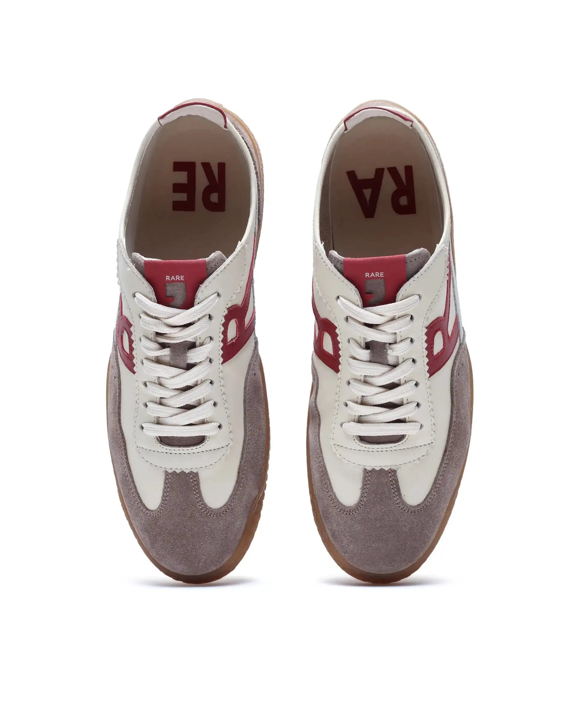Rare Rabbit Men's Membo Dark Beige Leather Fabric Sneaker