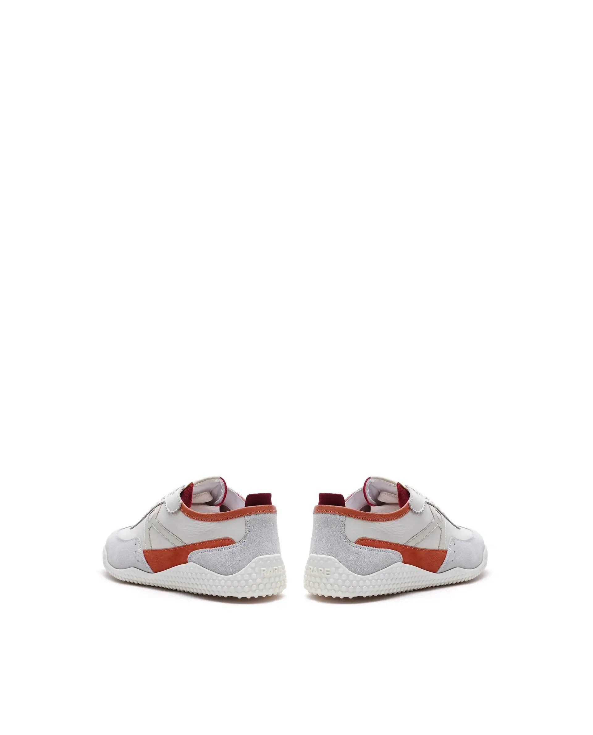 Rare Rabbit Men's Membo Light Beige Leather Fabric Sneaker