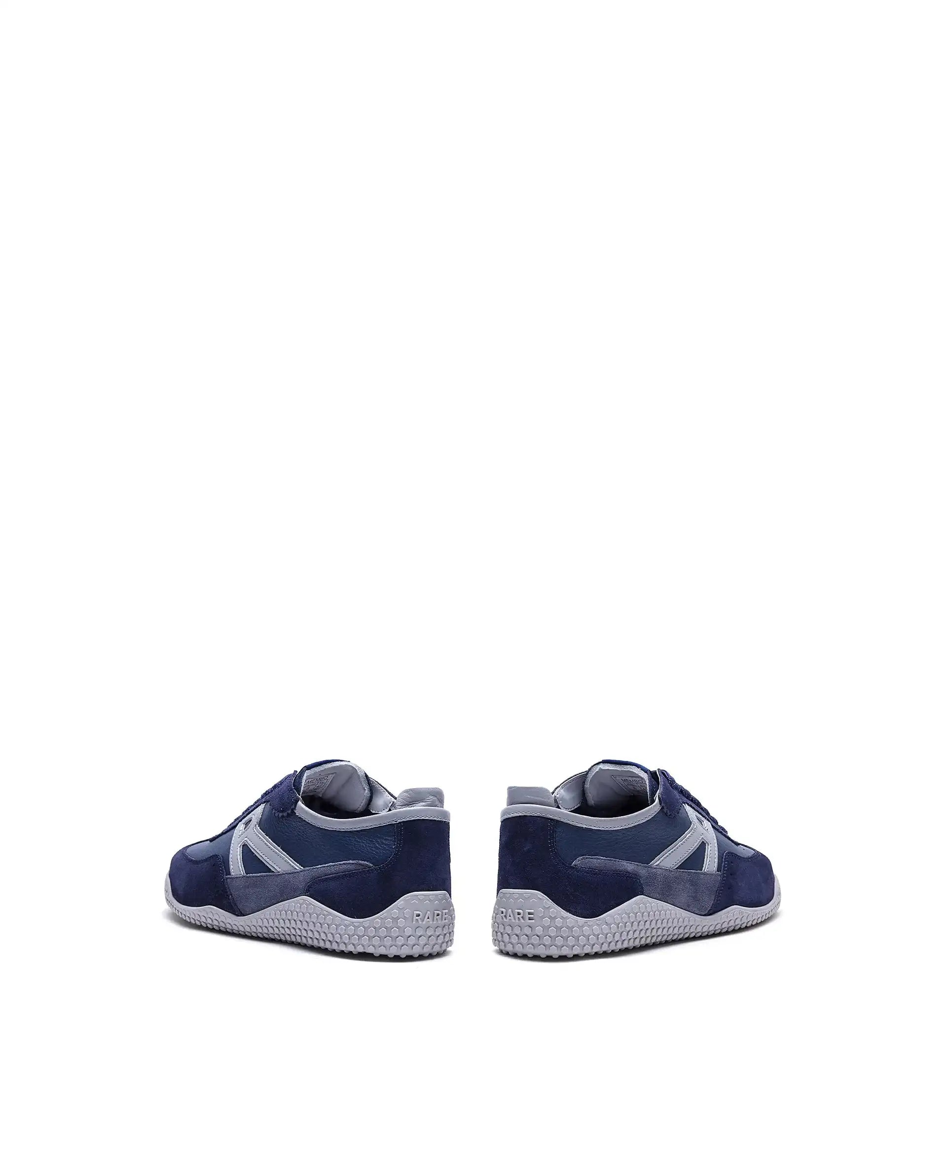 Rare Rabbit Men's Membo Navy Leather Fabric Sneaker