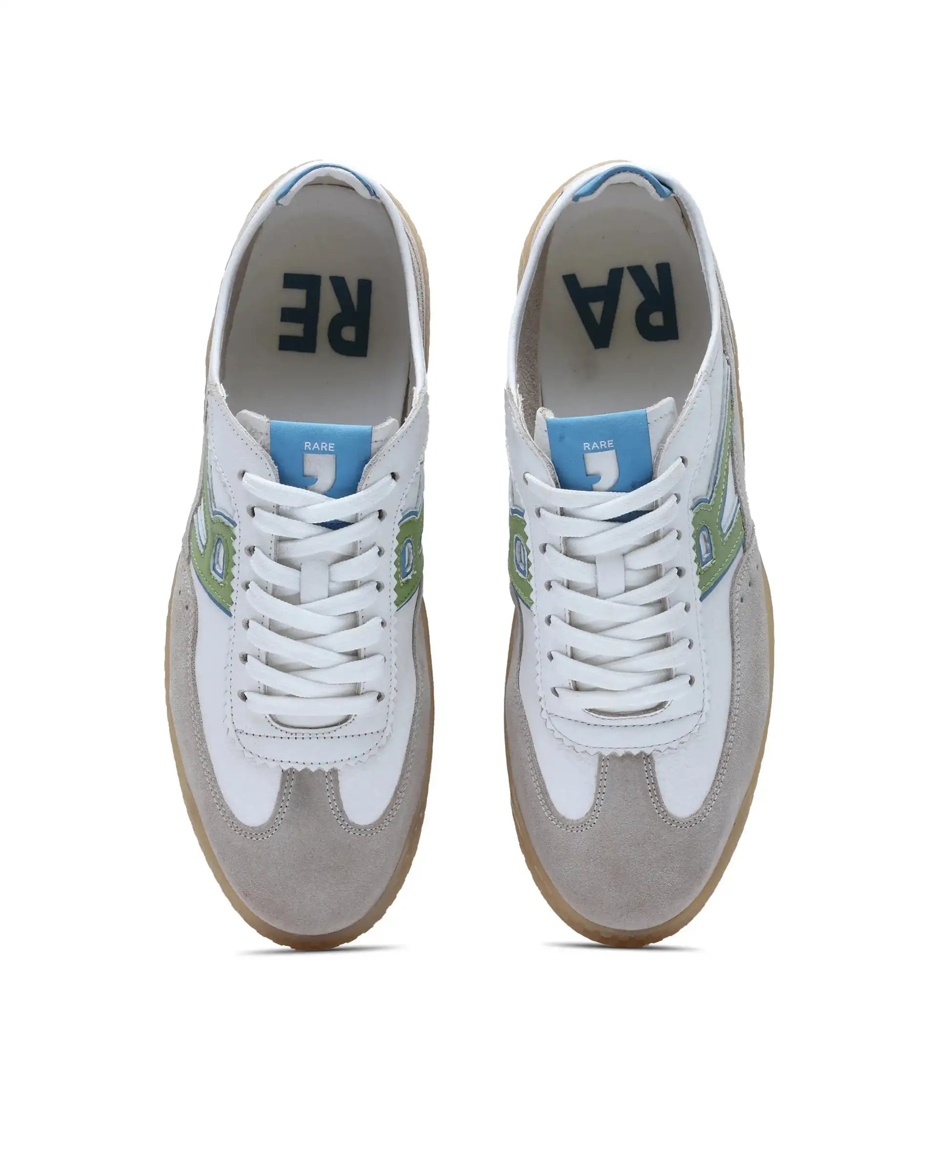 Rare Rabbit Men's Membo White Leather Fabric Sneaker