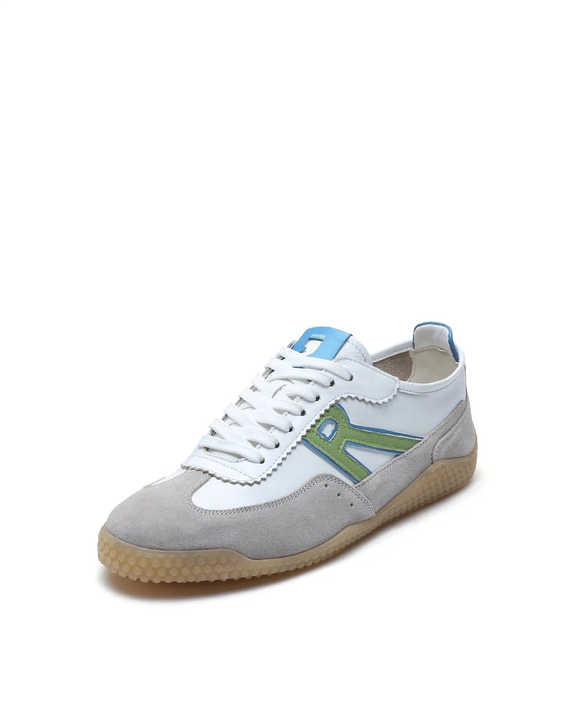 Rare Rabbit Men's Membo White Leather Fabric Sneaker