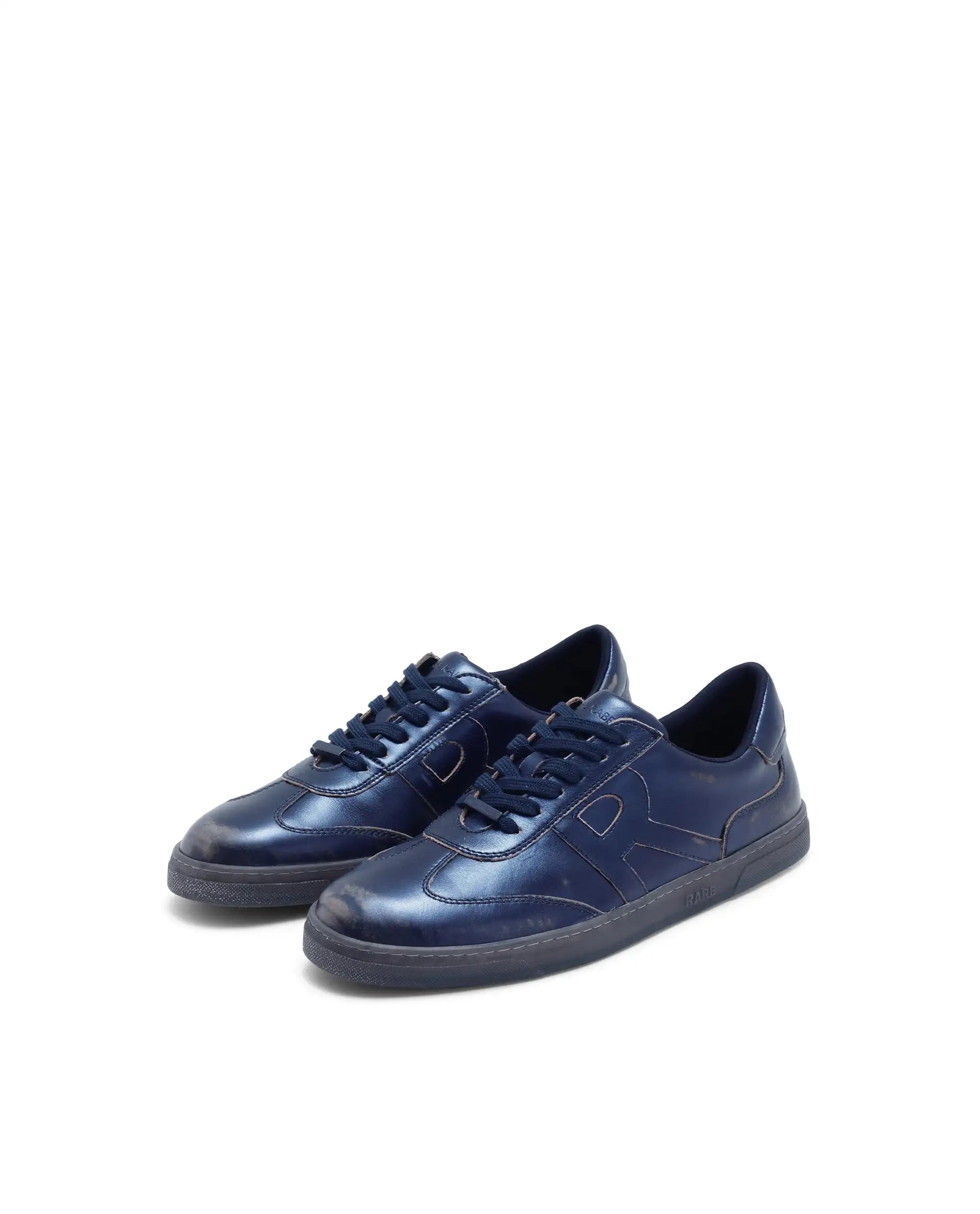 Rare Rabbit Men Mercure Metallic Blue Lace-Up Closure Shoes