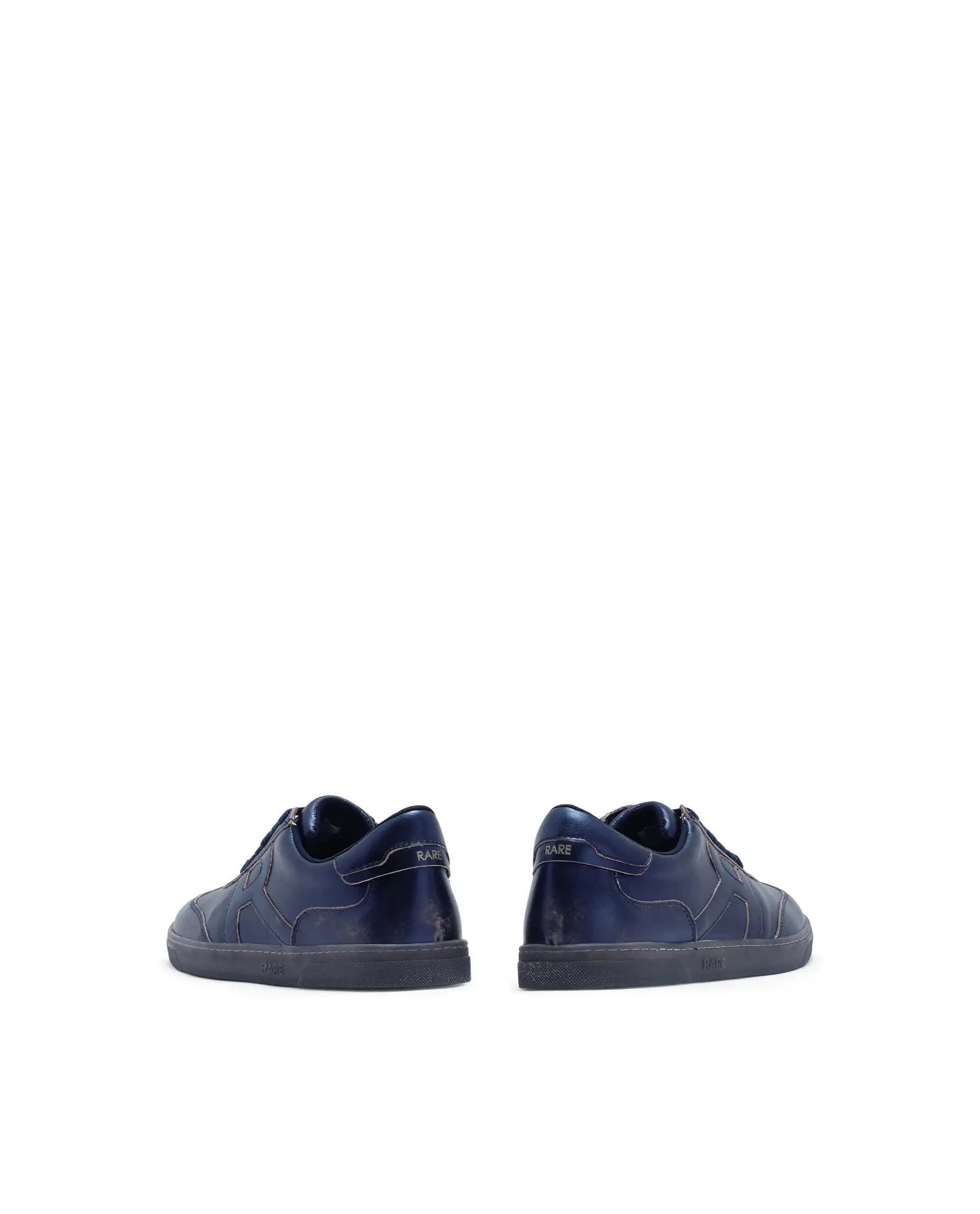 Rare Rabbit Men Mercure Metallic Blue Lace-Up Closure Shoes