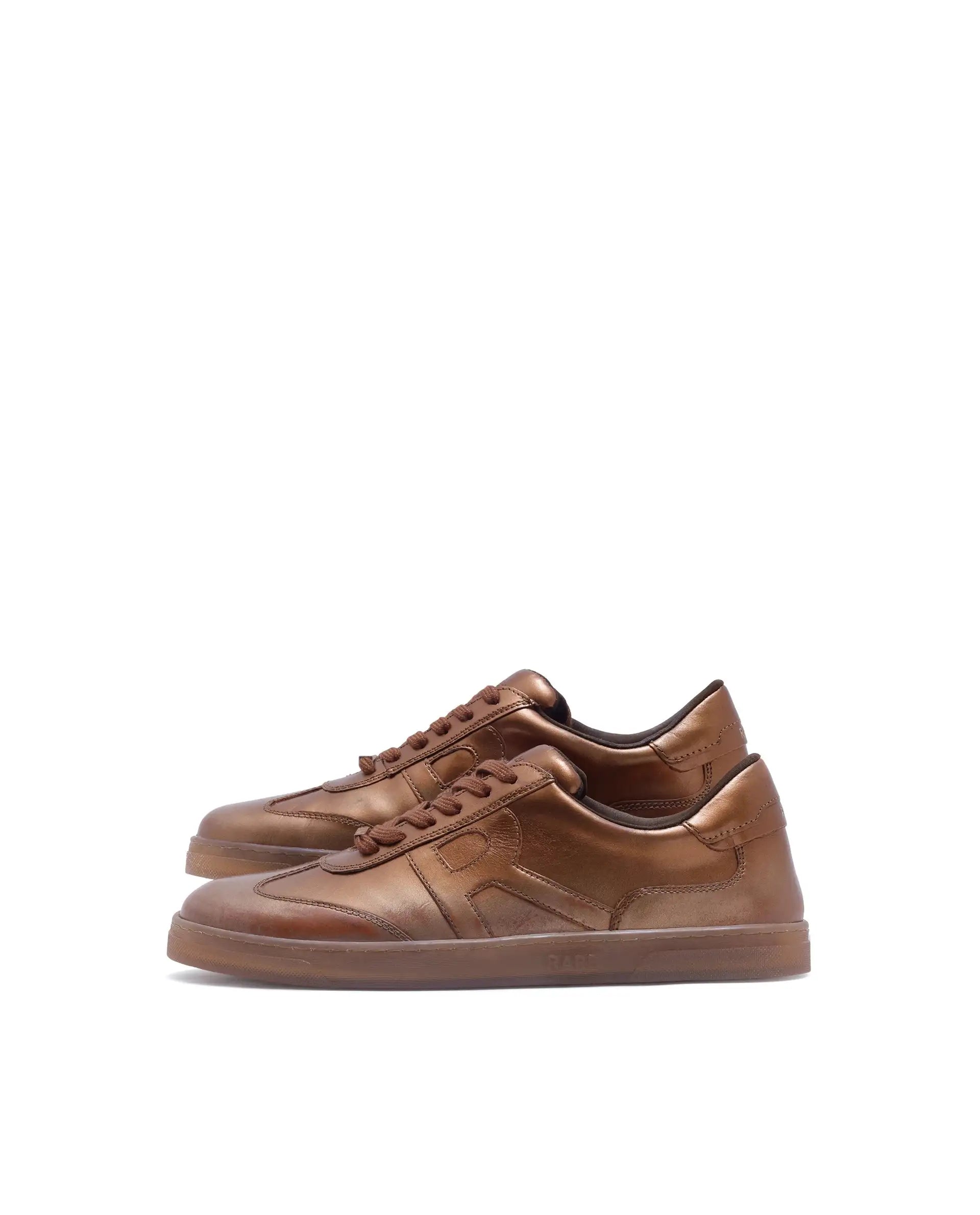 Rare Rabbit Men Mercure Metallic Copper Lace-Up Closure Shoes