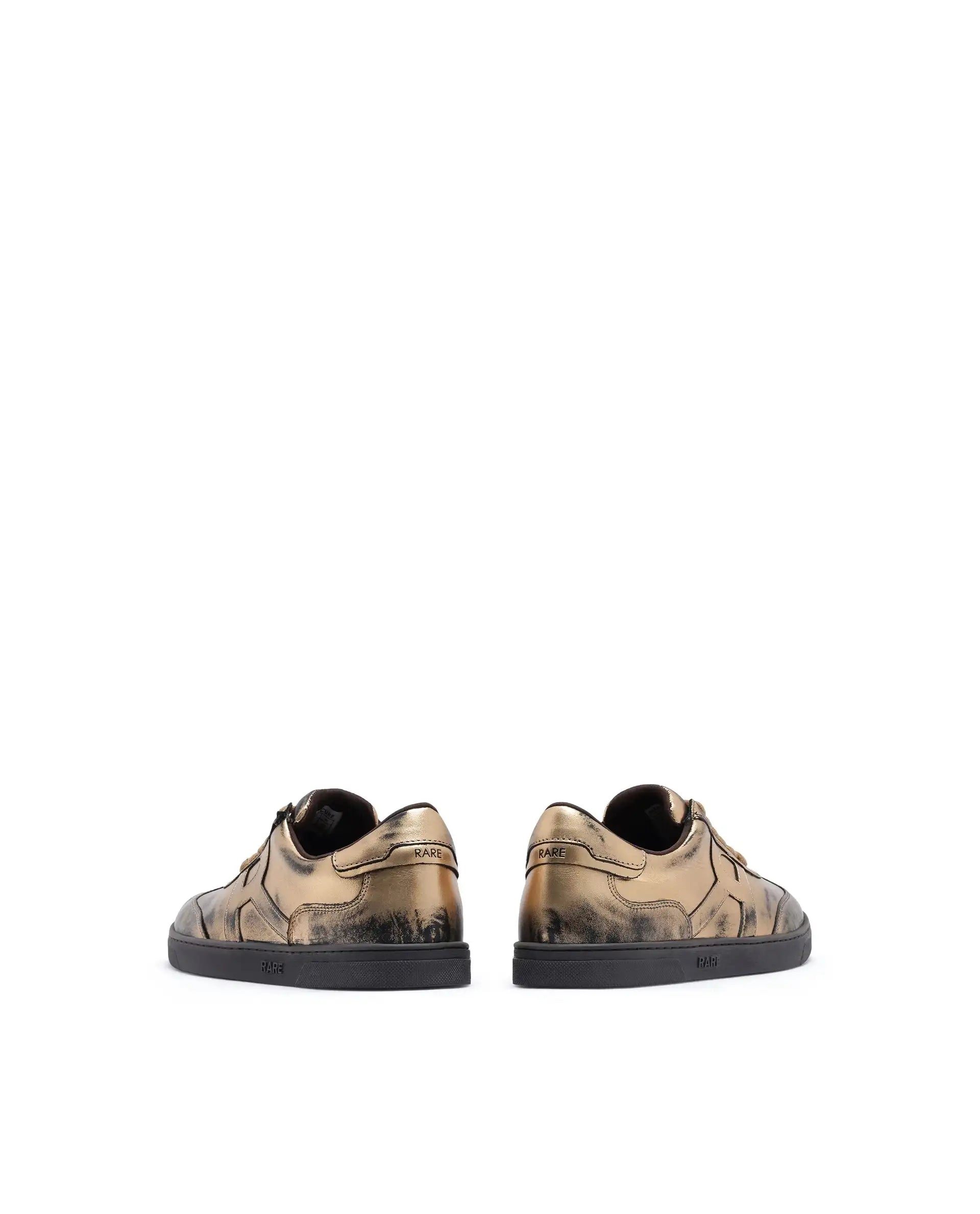 Rare Rabbit Men Mercure Metallic Gold Lace-Up Closure Shoes