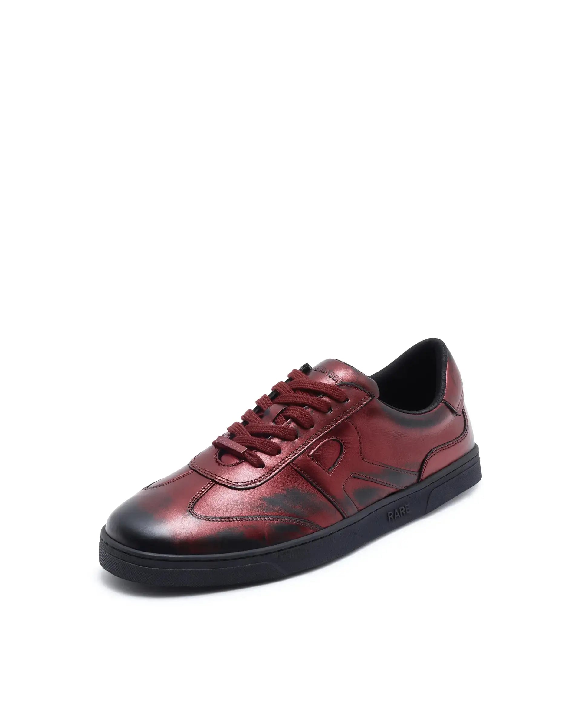 Rare Rabbit Men Mercure Metallic Red Lace-Up Closure Shoes