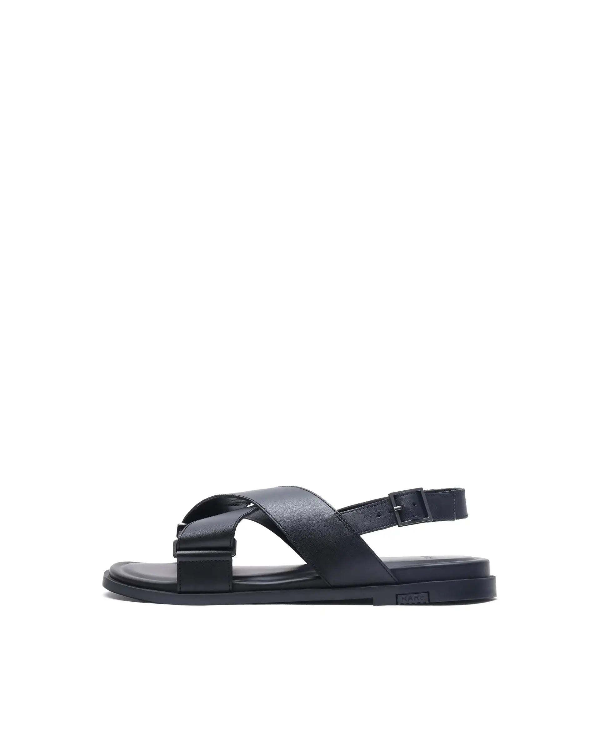 Rare Rabbit Men's Monz Black Slip-On Closure Sandal