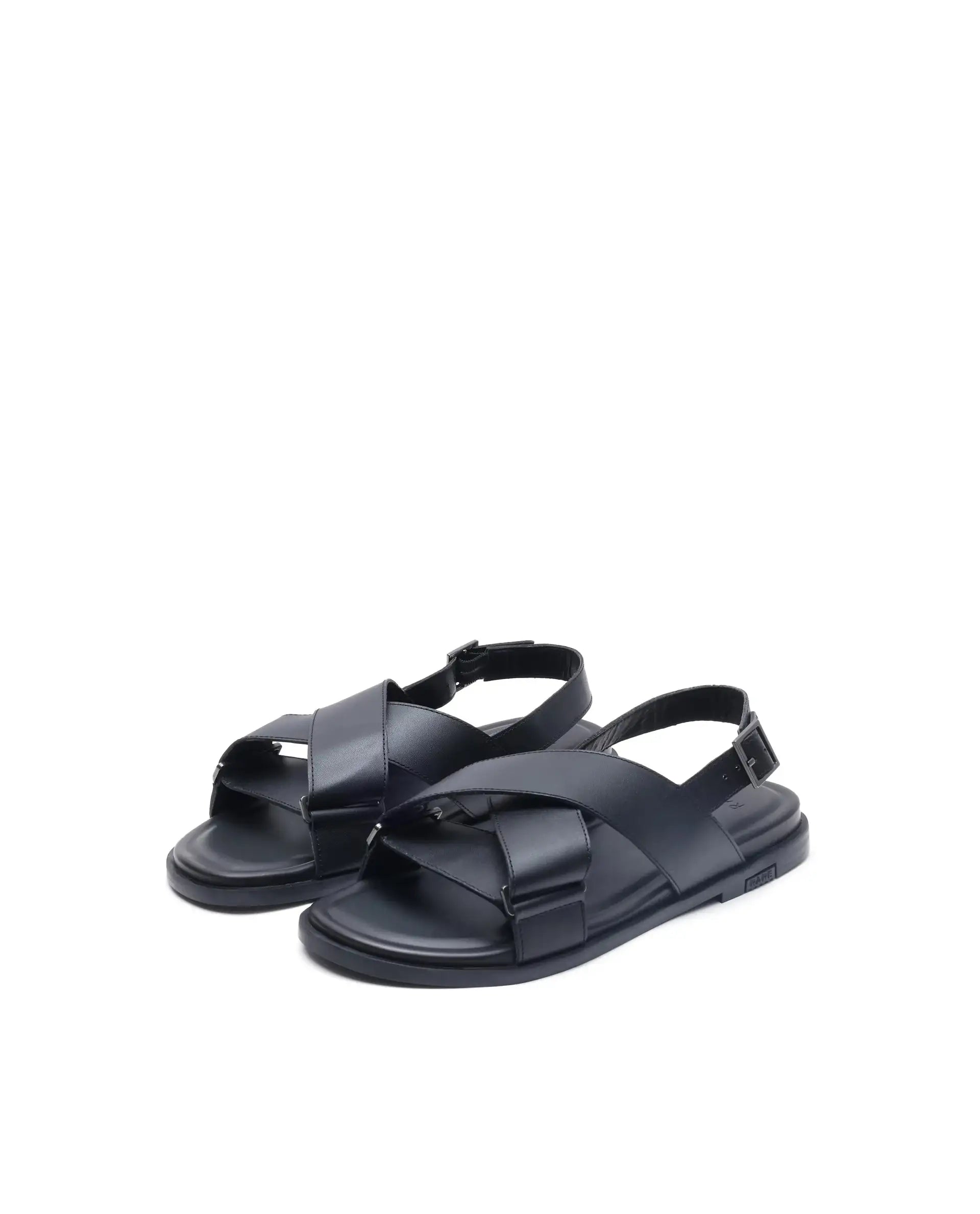 Rare Rabbit Men's Monz Black Slip-On Closure Sandal