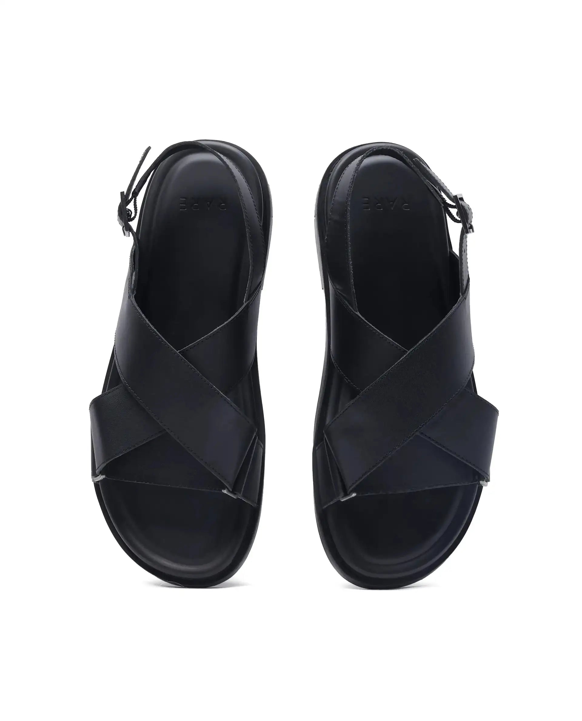Rare Rabbit Men's Monz Black Slip-On Closure Sandal