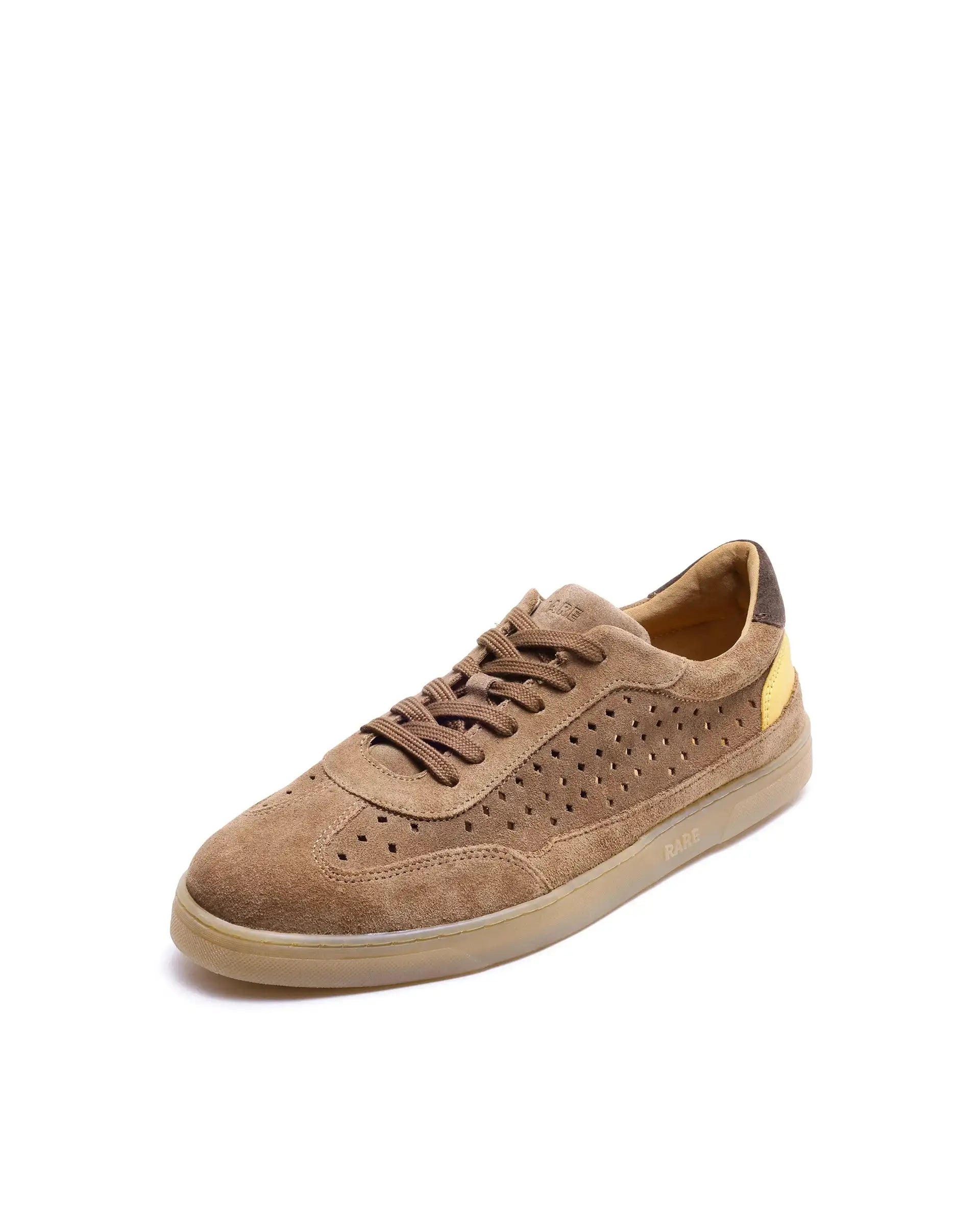 Rare Rabbit Men Norma Tan Suede Lace-Up Closure Sneaker