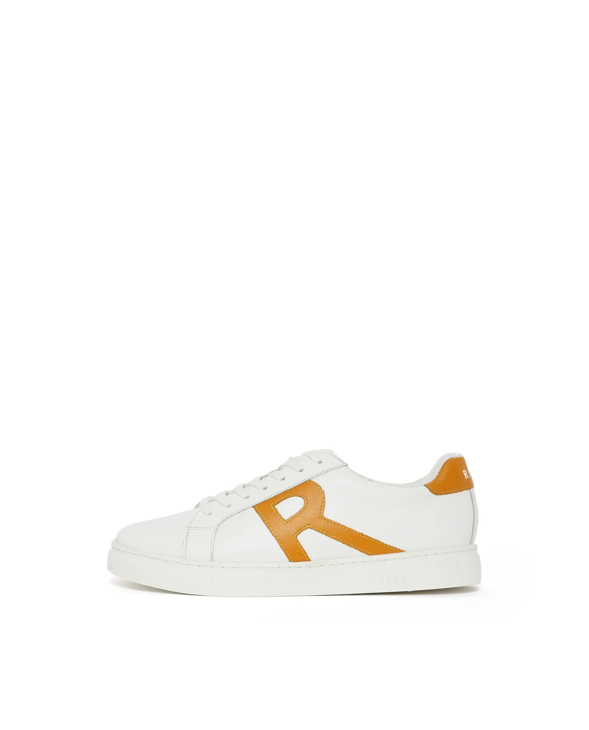 Rare Rabbit Men's Nova Mustard Round Toe Smart Casual Low-Top Lace-Up Logo Branding Sneaker Shoes