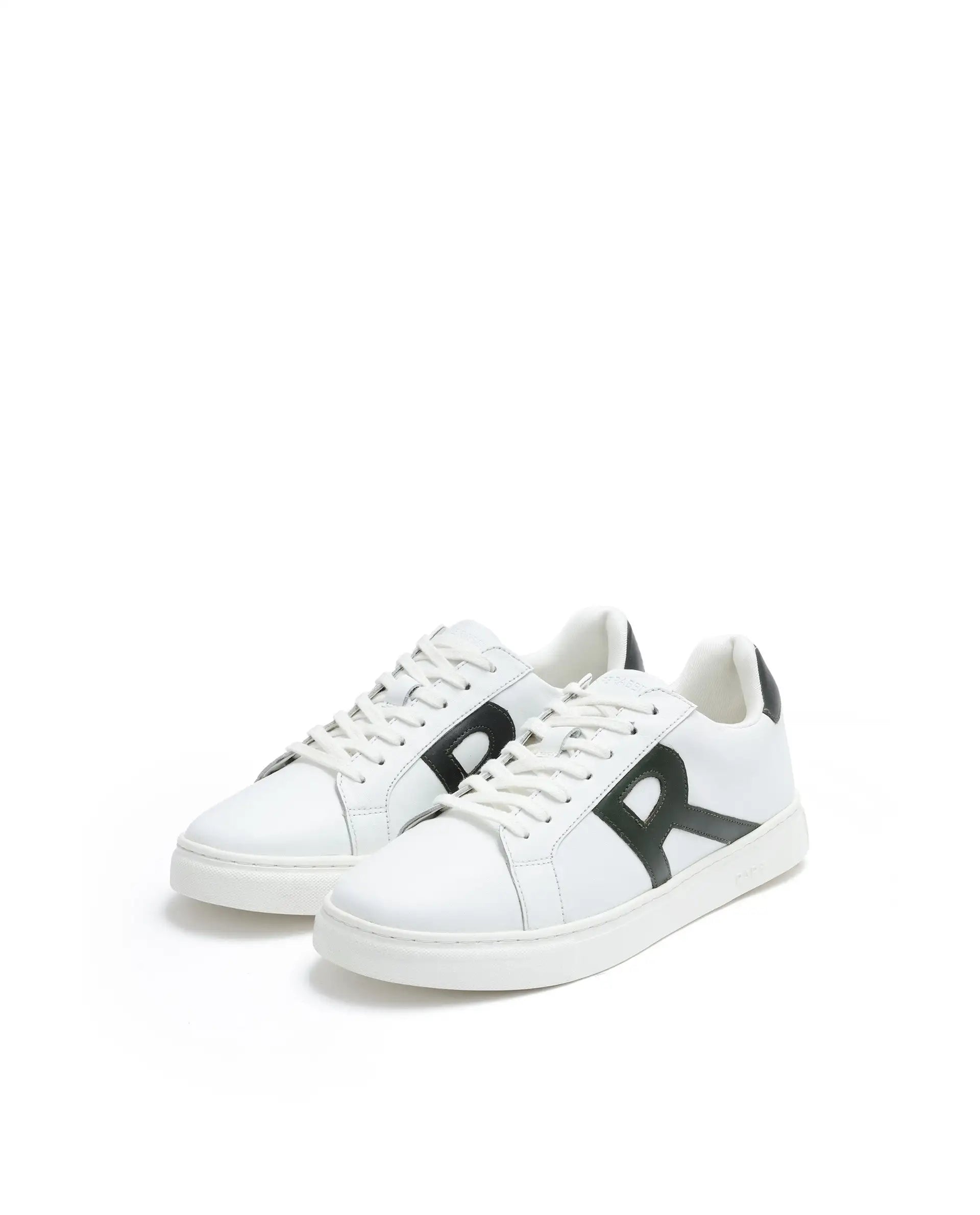 Rare Rabbit Men's Nova Dusky Green Round Toe Smart Casual Low-Top Lace-Up Logo Branding Sneaker Shoes