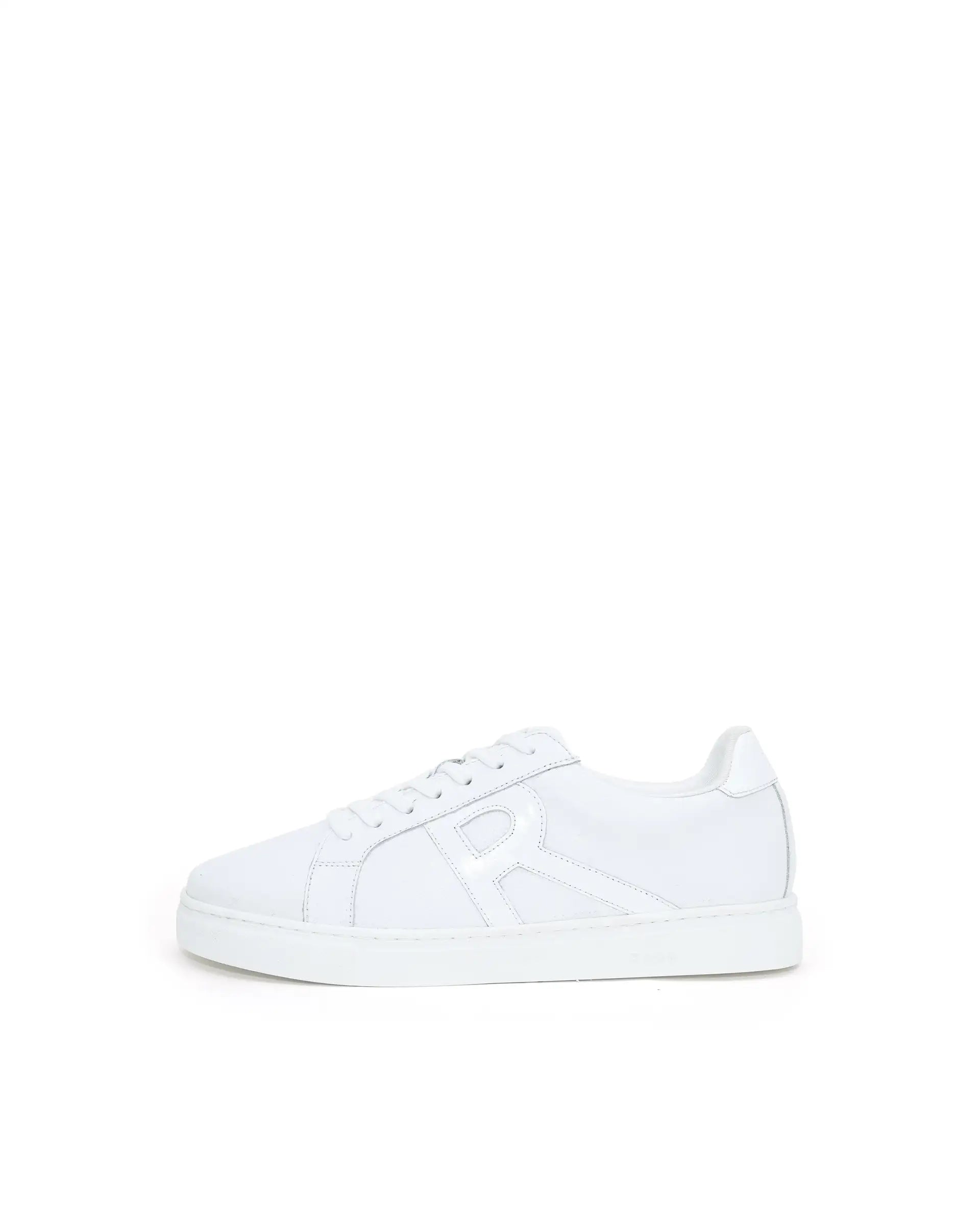 Rare Rabbit Men's Nova Pro Metallic White Patent Leather Low-Top Lace-Up Sneaker Shoes