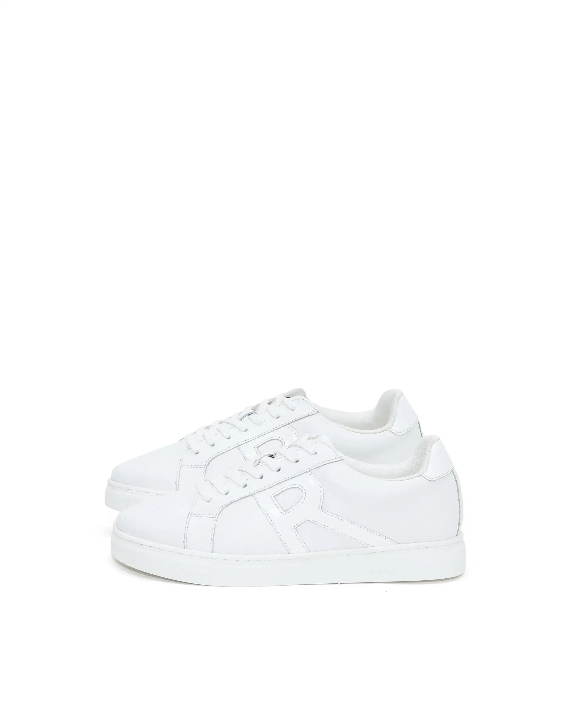 Rare Rabbit Men's Nova Pro Metallic White Patent Leather Low-Top Lace-Up Sneaker Shoes