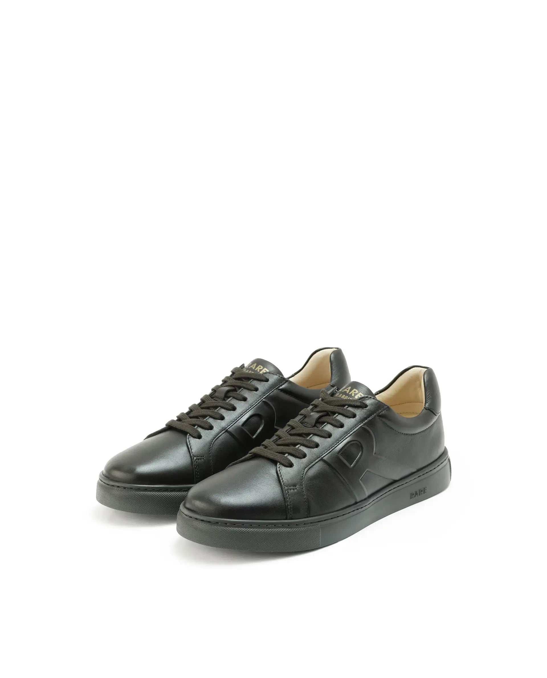 Rare Rabbit Men's Odessa Green Genuine Leather Round Toe Low-Top Lace-Up Monochromatic Sneaker