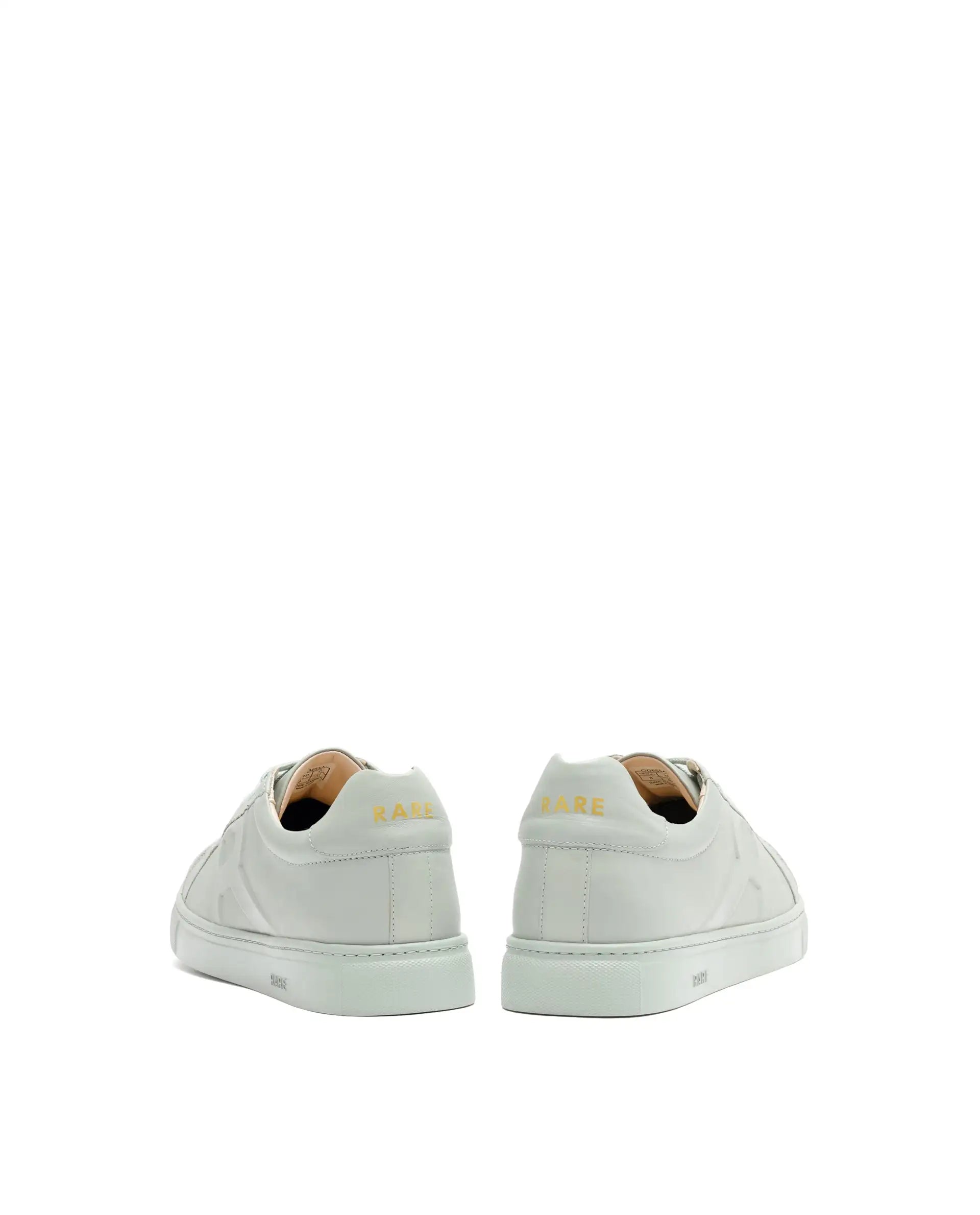 Rare Rabbit Men's Odessa Pastel Sage Genuine Leather Round Toe Low-Top Lace-Up Monochromatic Sneaker