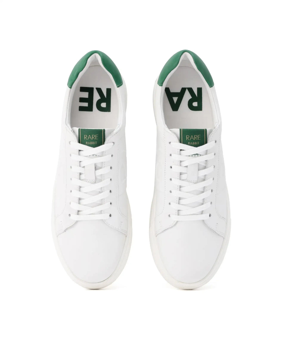 Rare Rabbit Men's Odessa Pro White Genuine Leather Low-Top Lace-Up Sneaker Shoes