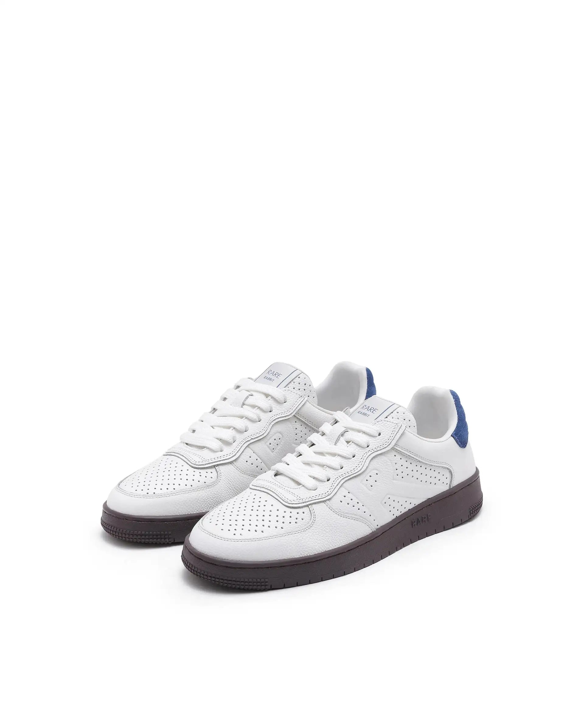 Rare Rabbit Men's Orbiton Off White Milled Leather Perforated Details Low-Top Lace-Up Monotone Sneaker Shoes