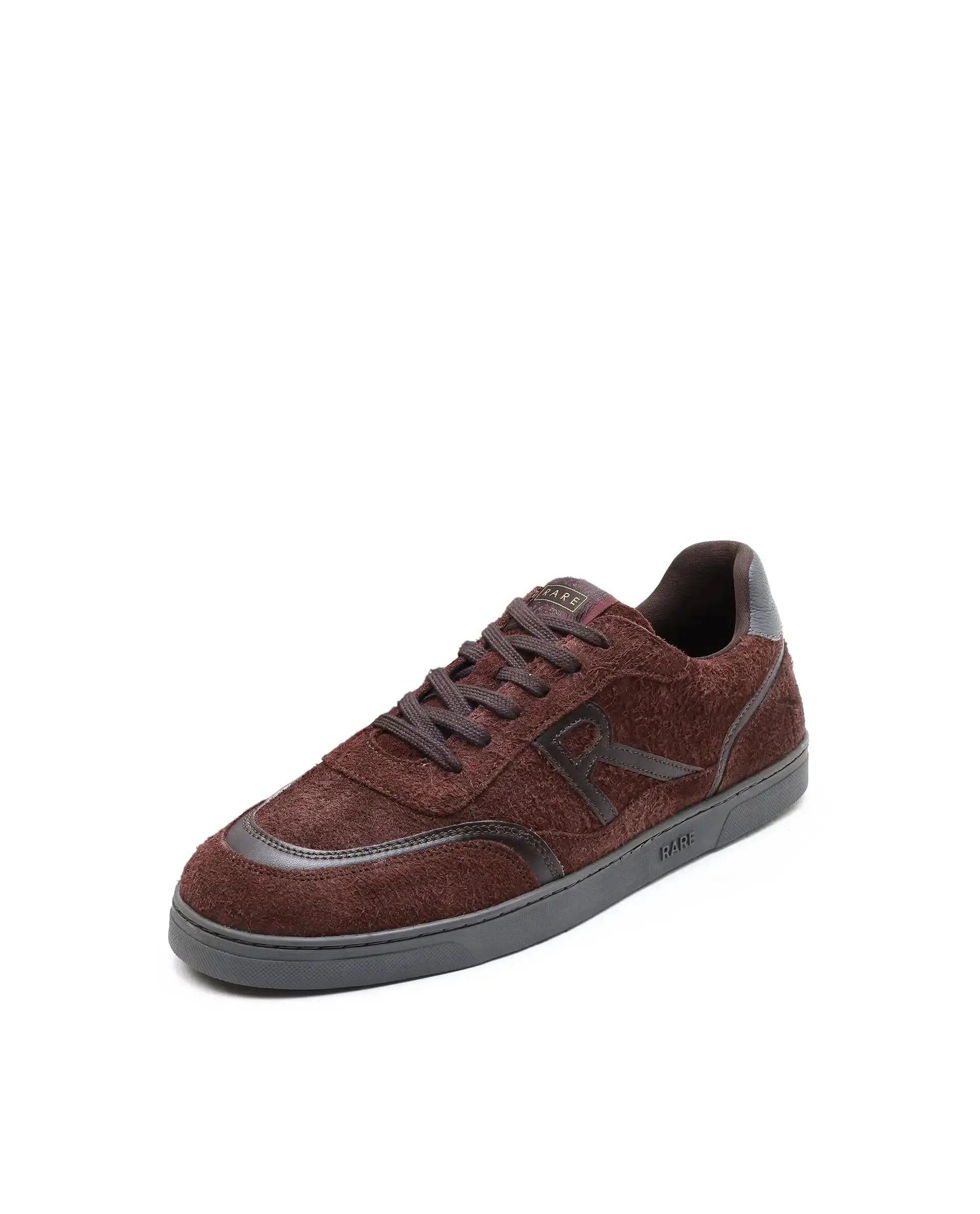 Rare Rabbit Men Orla Burgundy Lace-Up Closure Suede Sneaker