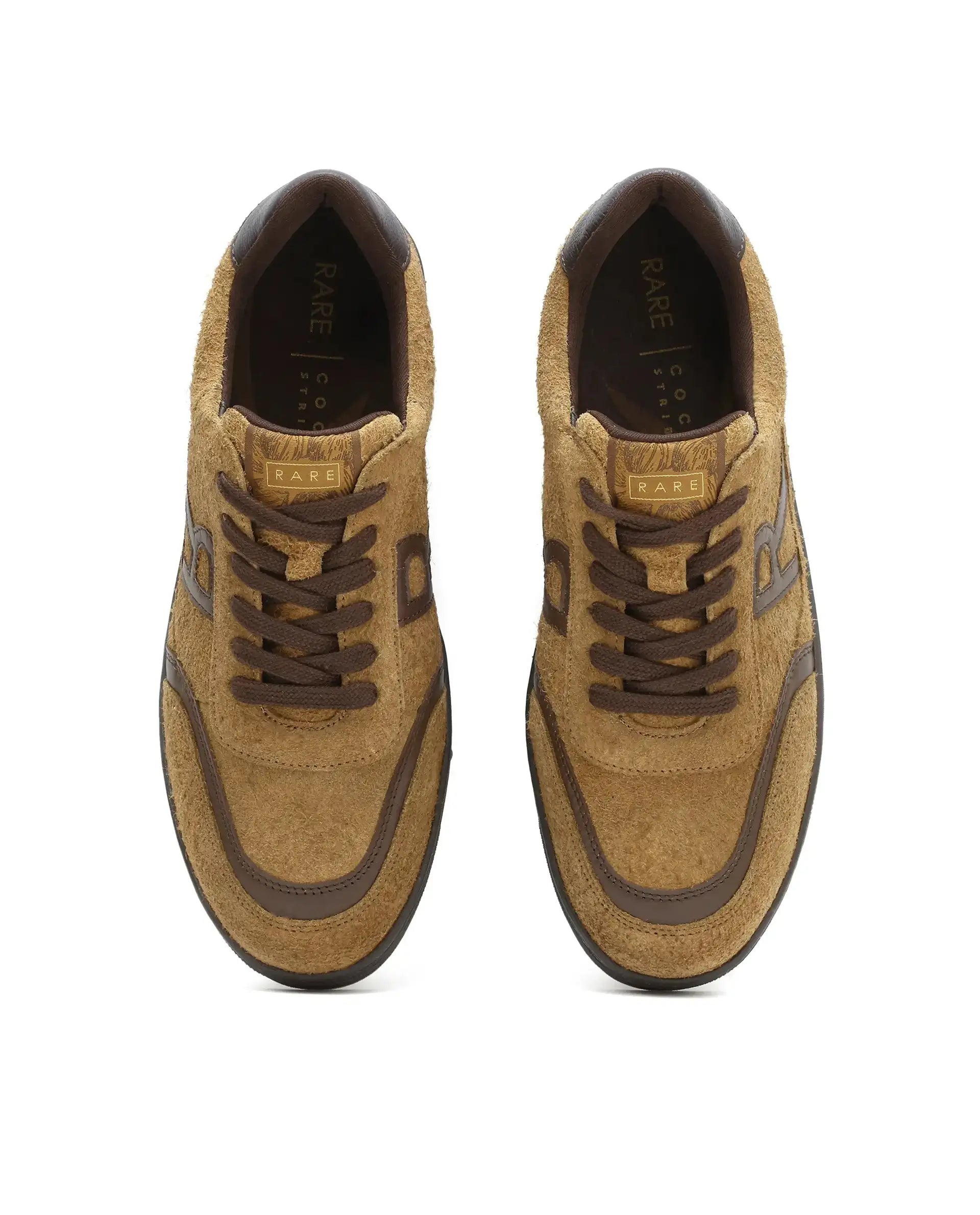 Rare Rabbit Men Orla Camel Lace-Up Closure Suede Sneaker