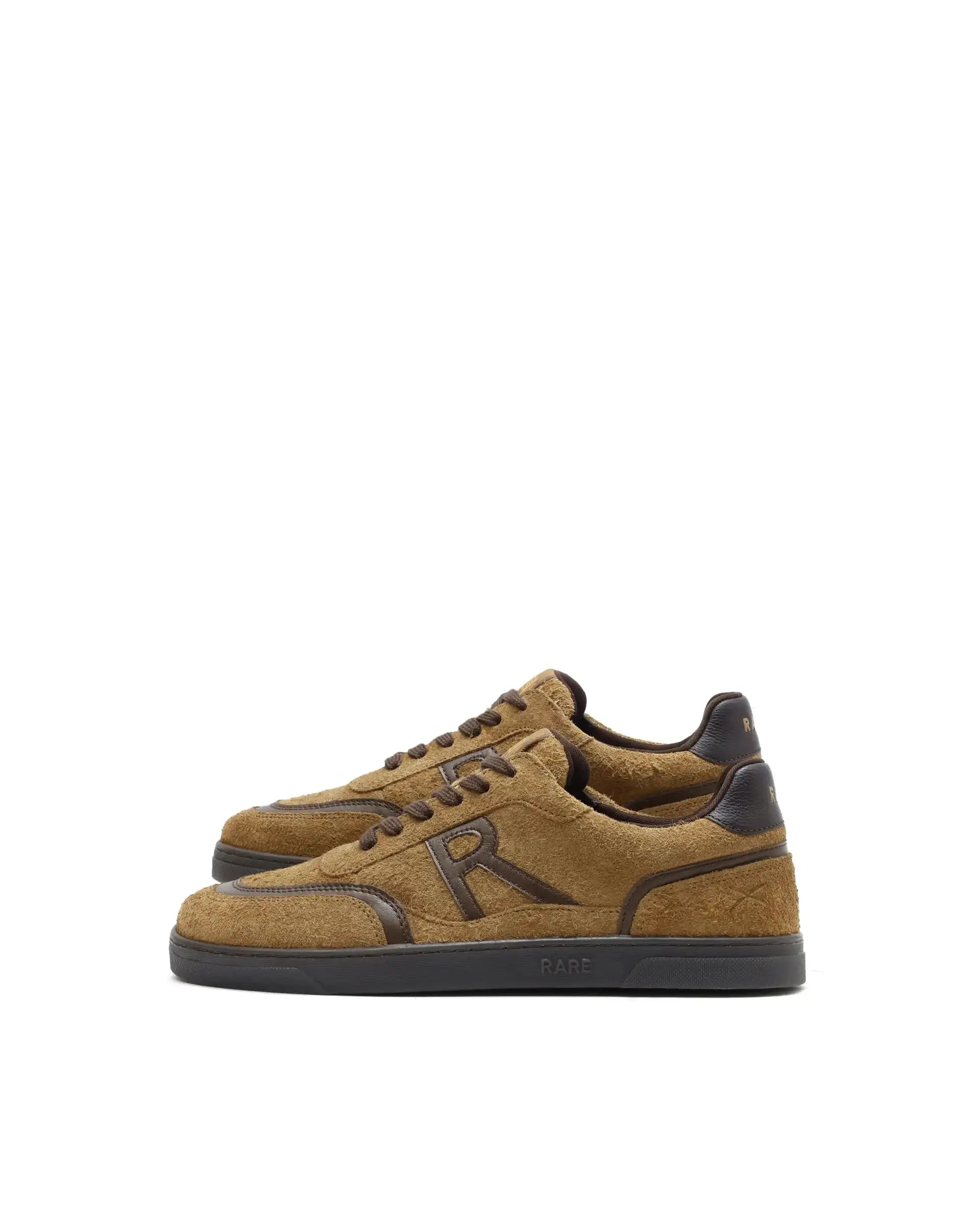 Rare Rabbit Men Orla Camel Lace-Up Closure Suede Sneaker