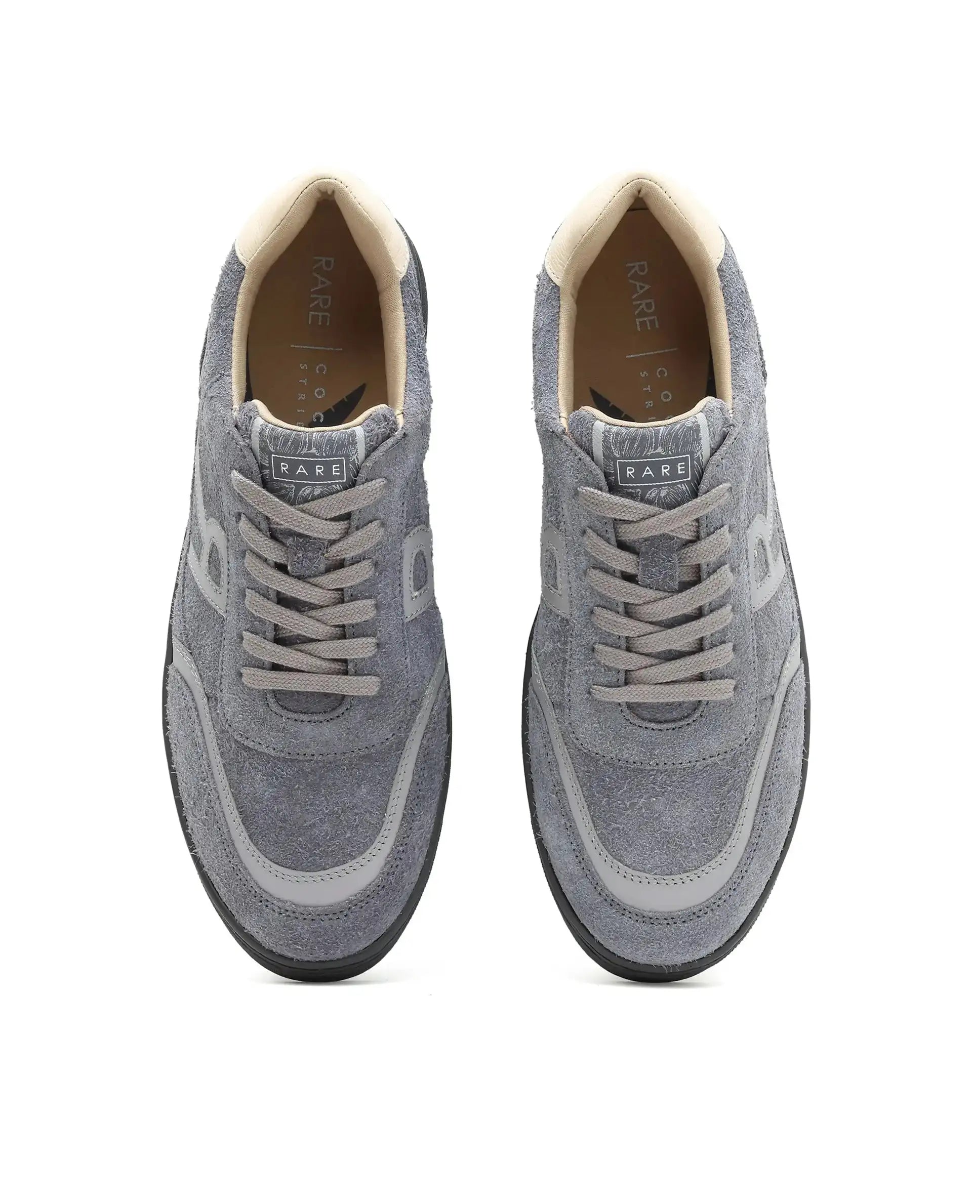 Rare Rabbit Men Orla Grey Lace-Up Closure Suede Sneaker