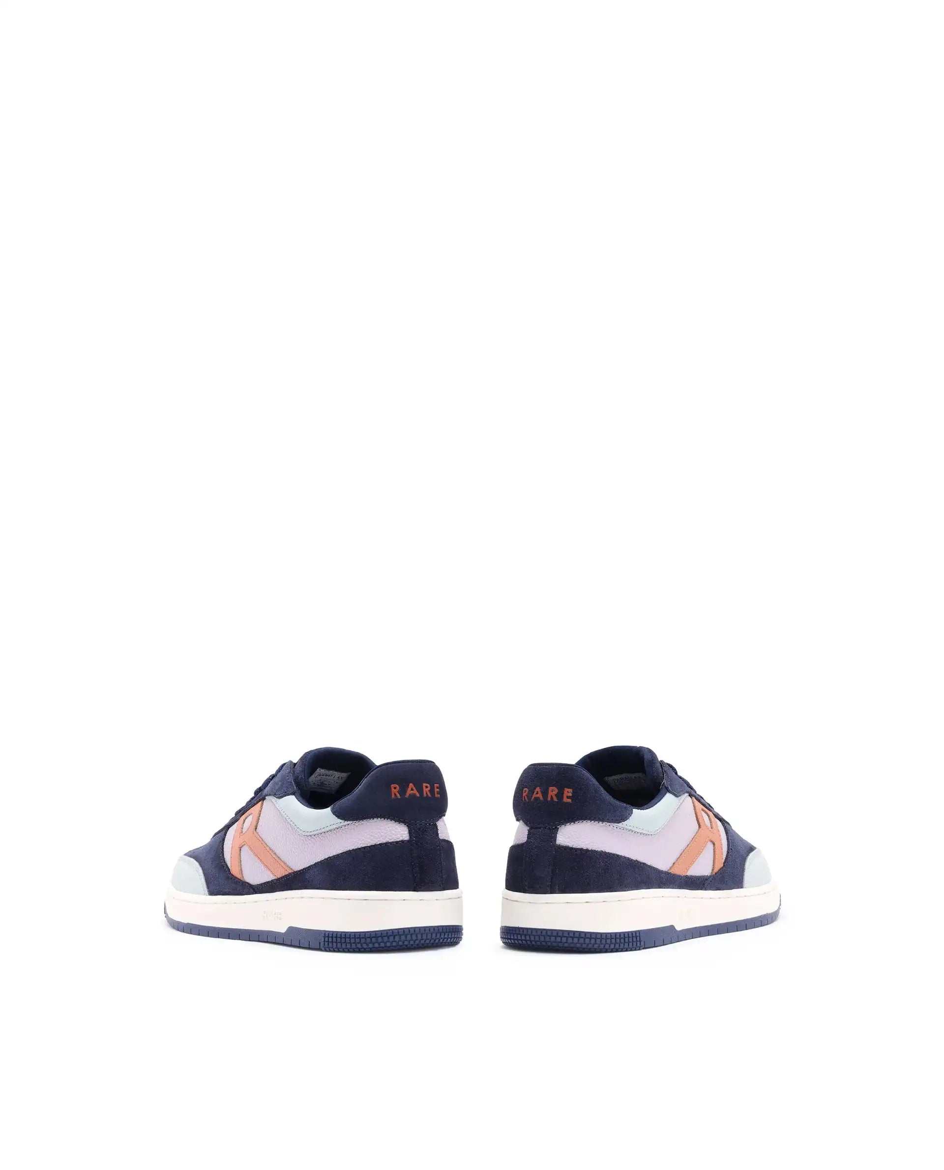 Rare Rabbit Men's Parallax Purple / Navy Genuine Suede Colorblock Low-Top Lace-Up Sneaker Shoes