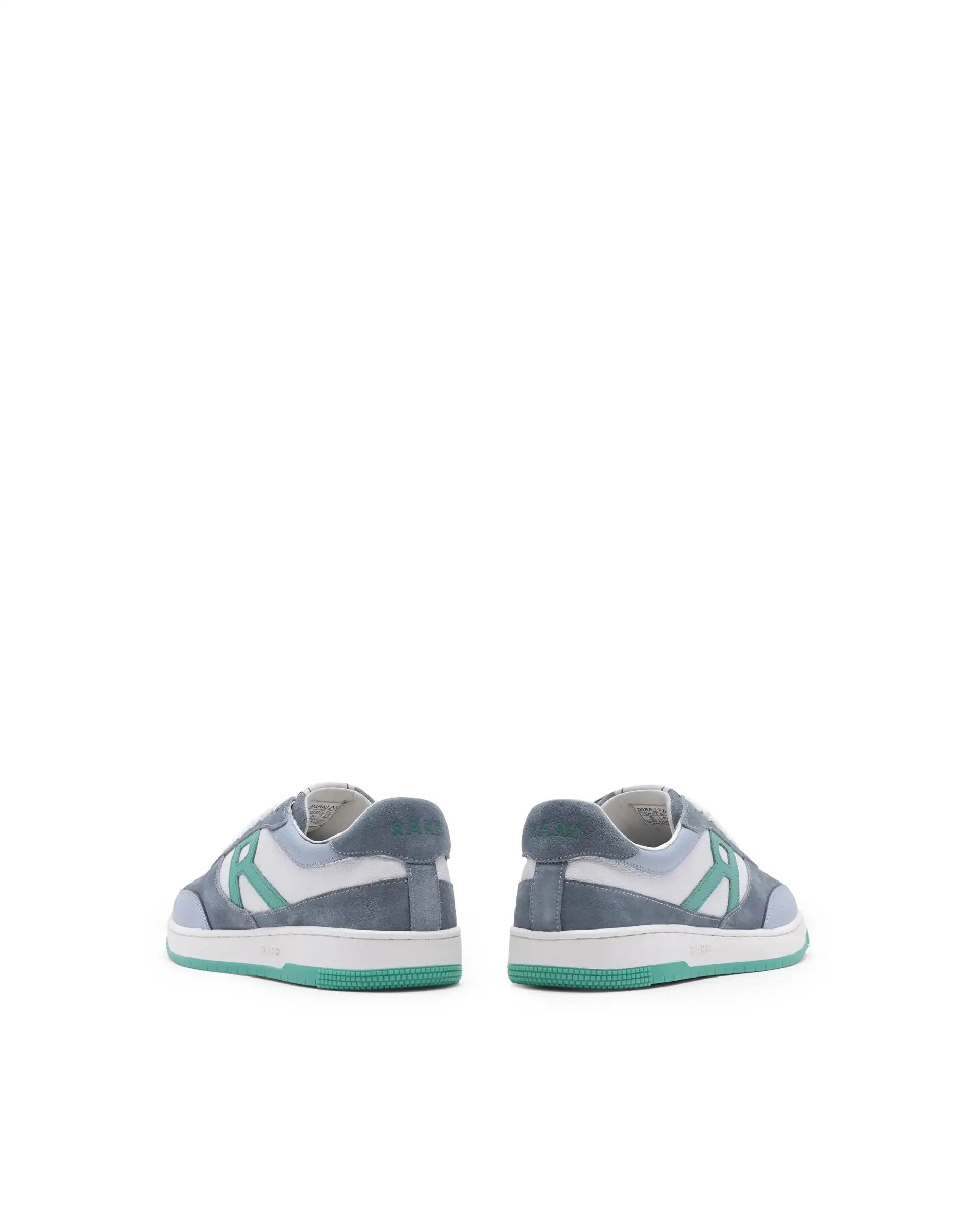 Rare Rabbit Men's Parallax White/ Blue Genuine Suede Colorblock Low-Top Lace-Up Sneaker Shoes