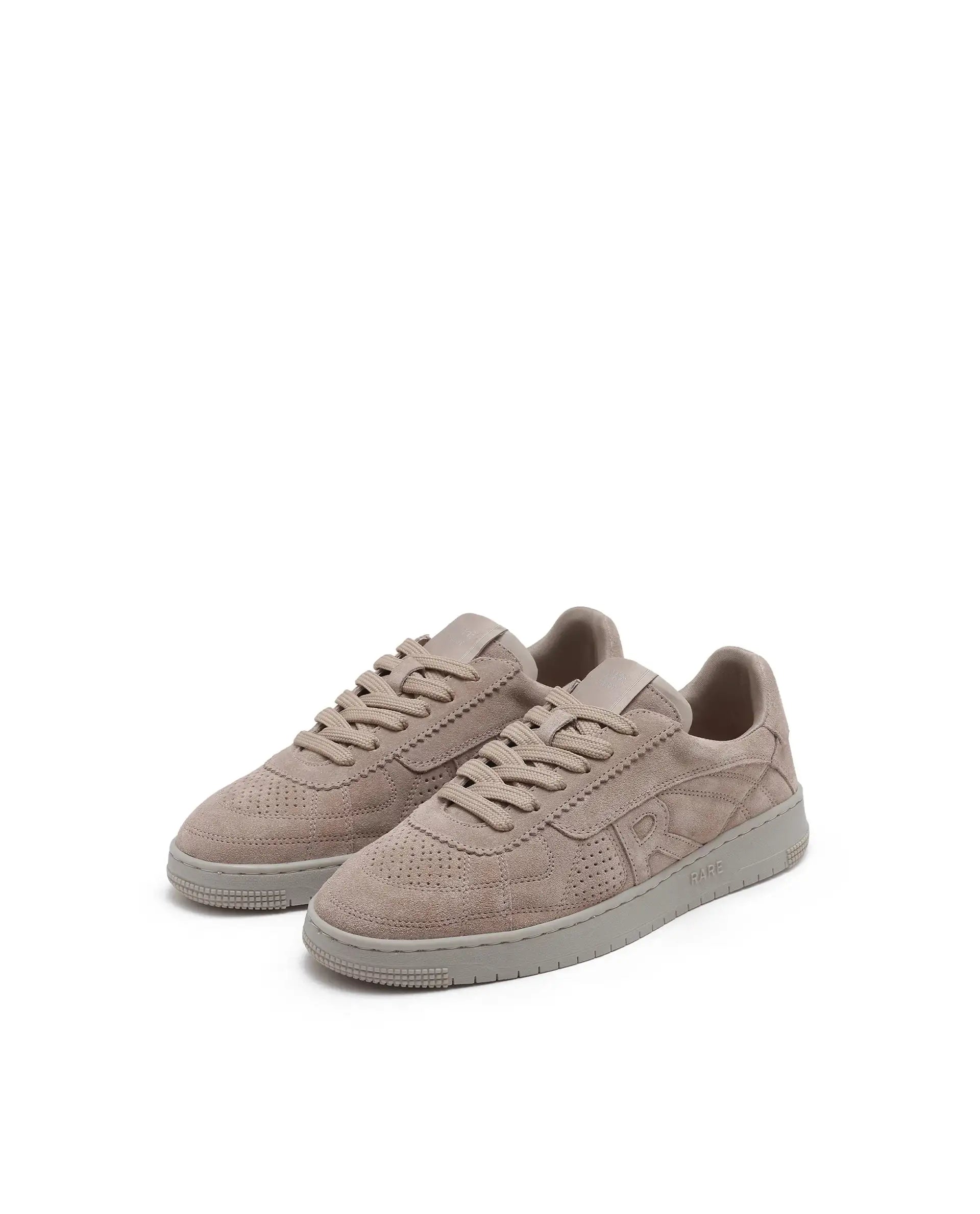 Rare Rabbit Men Ragno Biege Genuine Suede Leather Low-Top Lace Up Sneaker Shoes