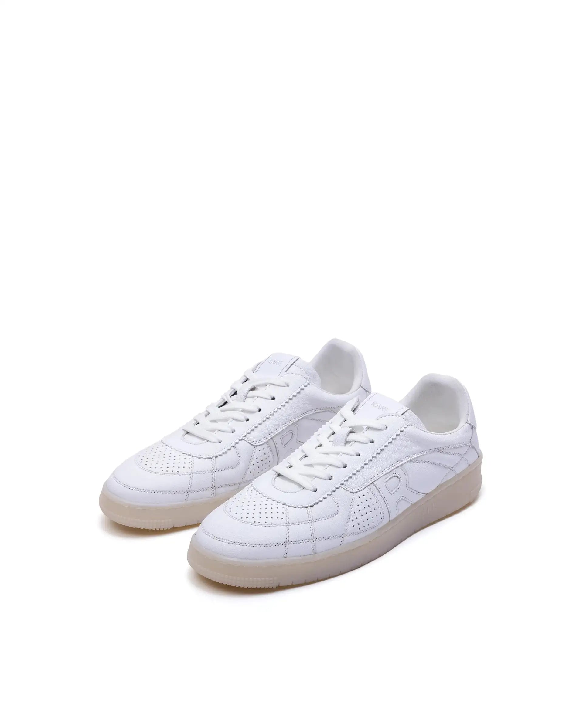 Rare Rabbit Men's Rango White Leather Lace-Up Closure Sneaker