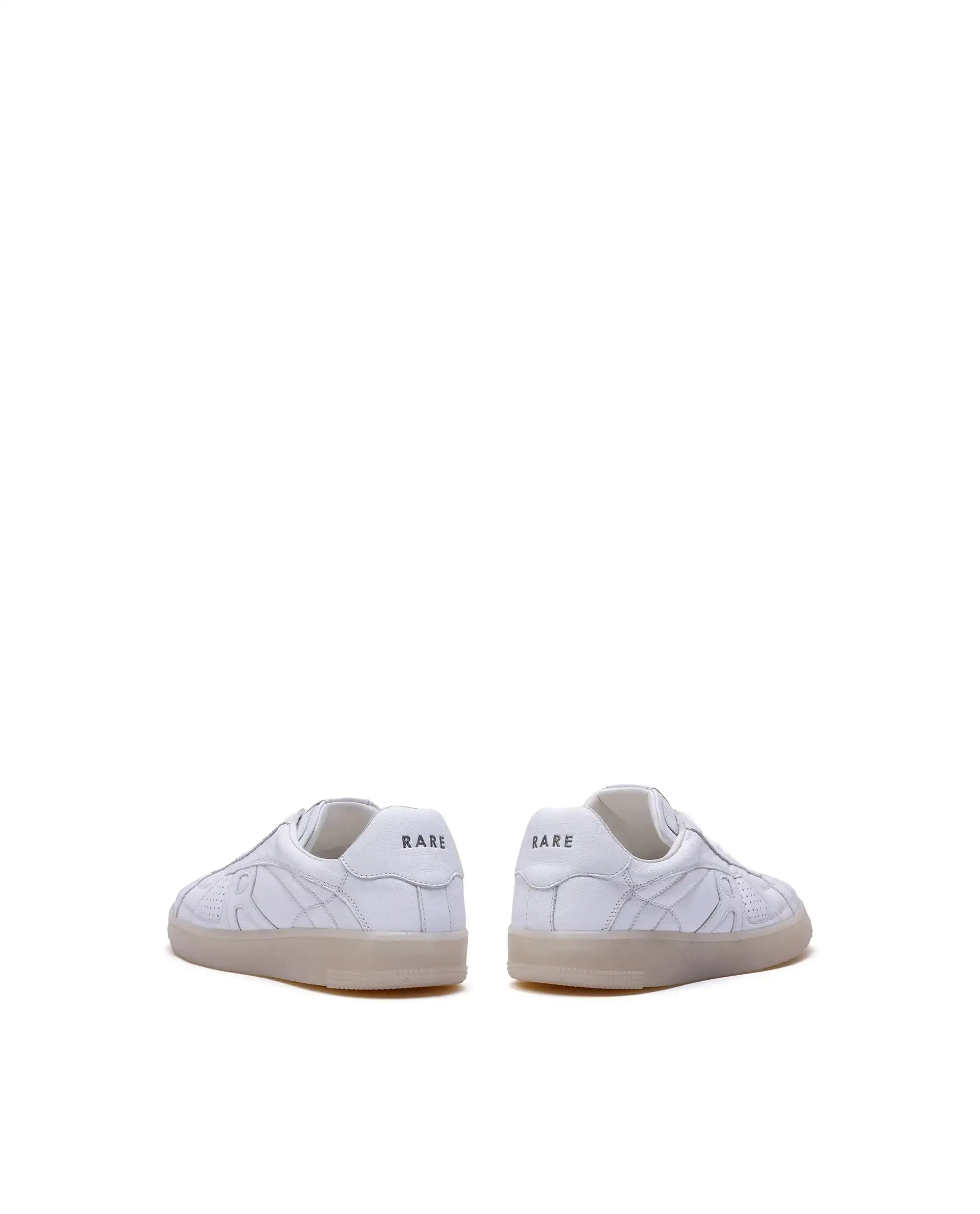 Rare Rabbit Men's Rango White Leather Lace-Up Closure Sneaker