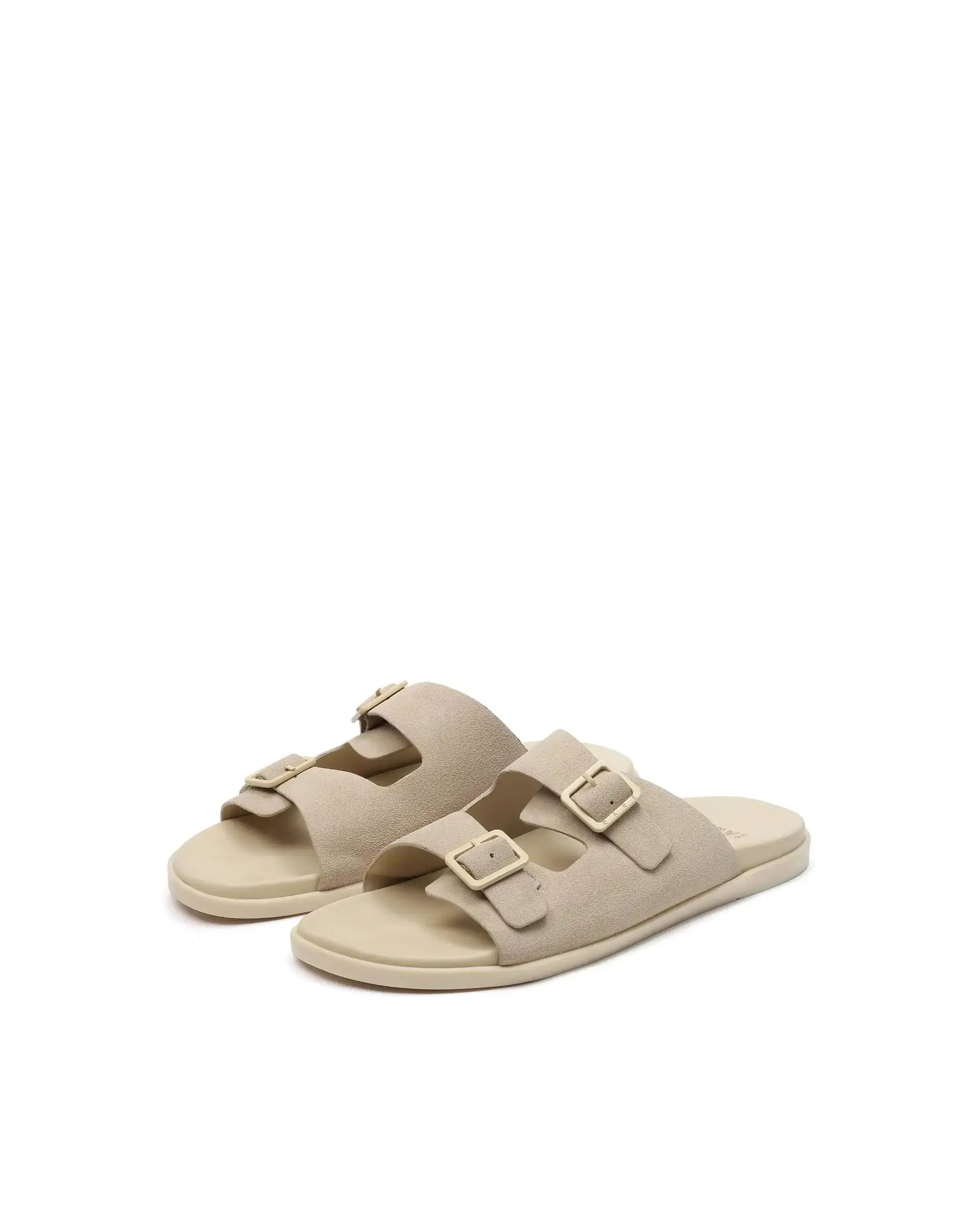 Rare Rabbit Men's Raro Beige Leather Slip-On Closure Sandal