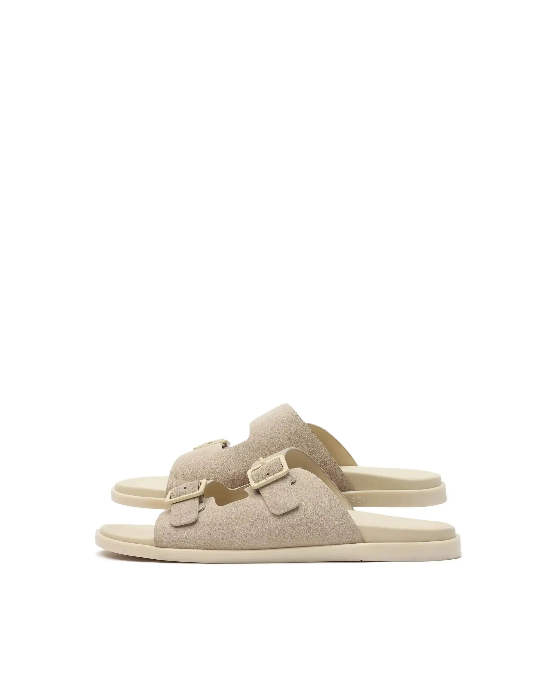 Rare Rabbit Men's Raro Beige Leather Slip-On Closure Sandal