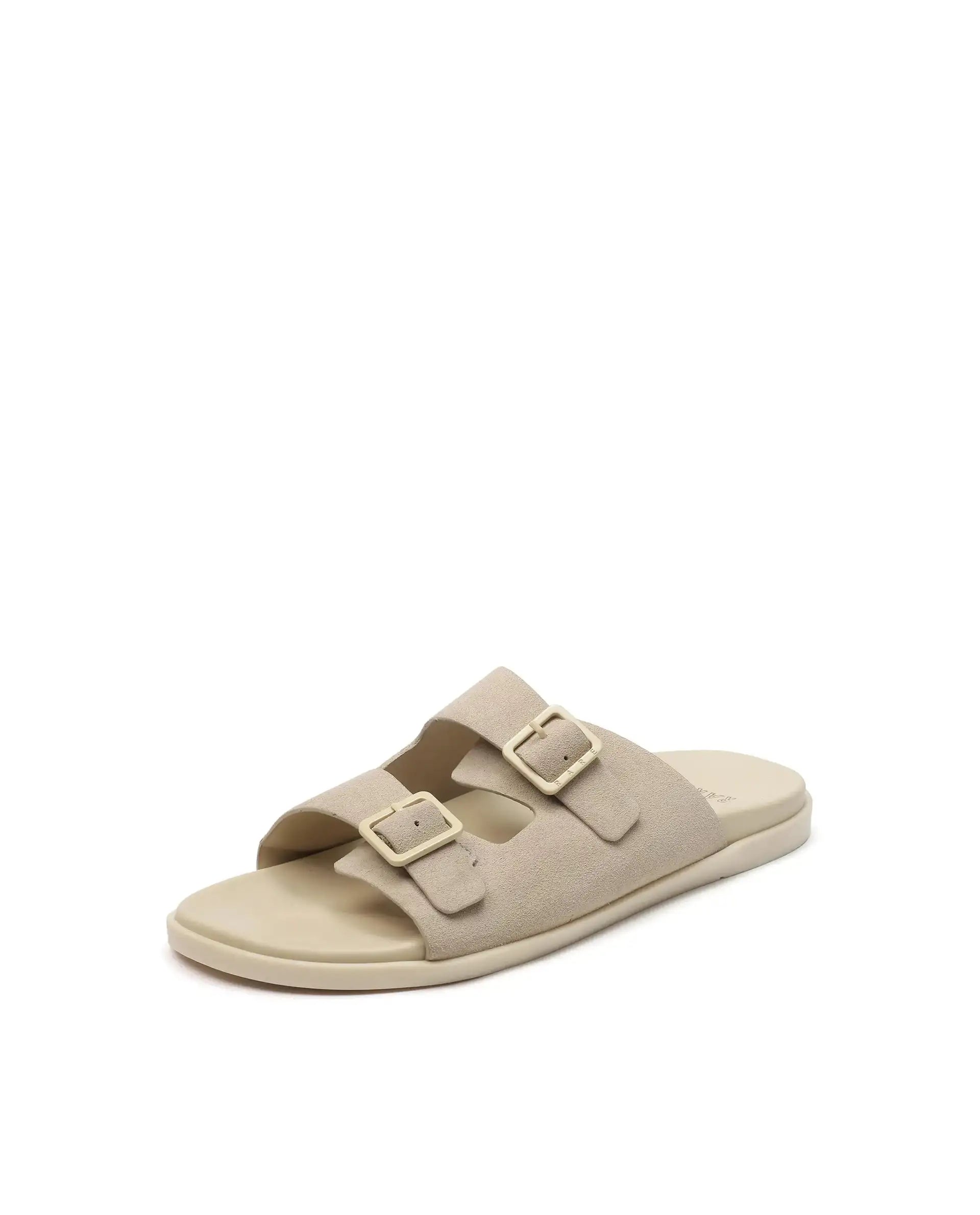 Rare Rabbit Men's Raro Beige Leather Slip-On Closure Sandal