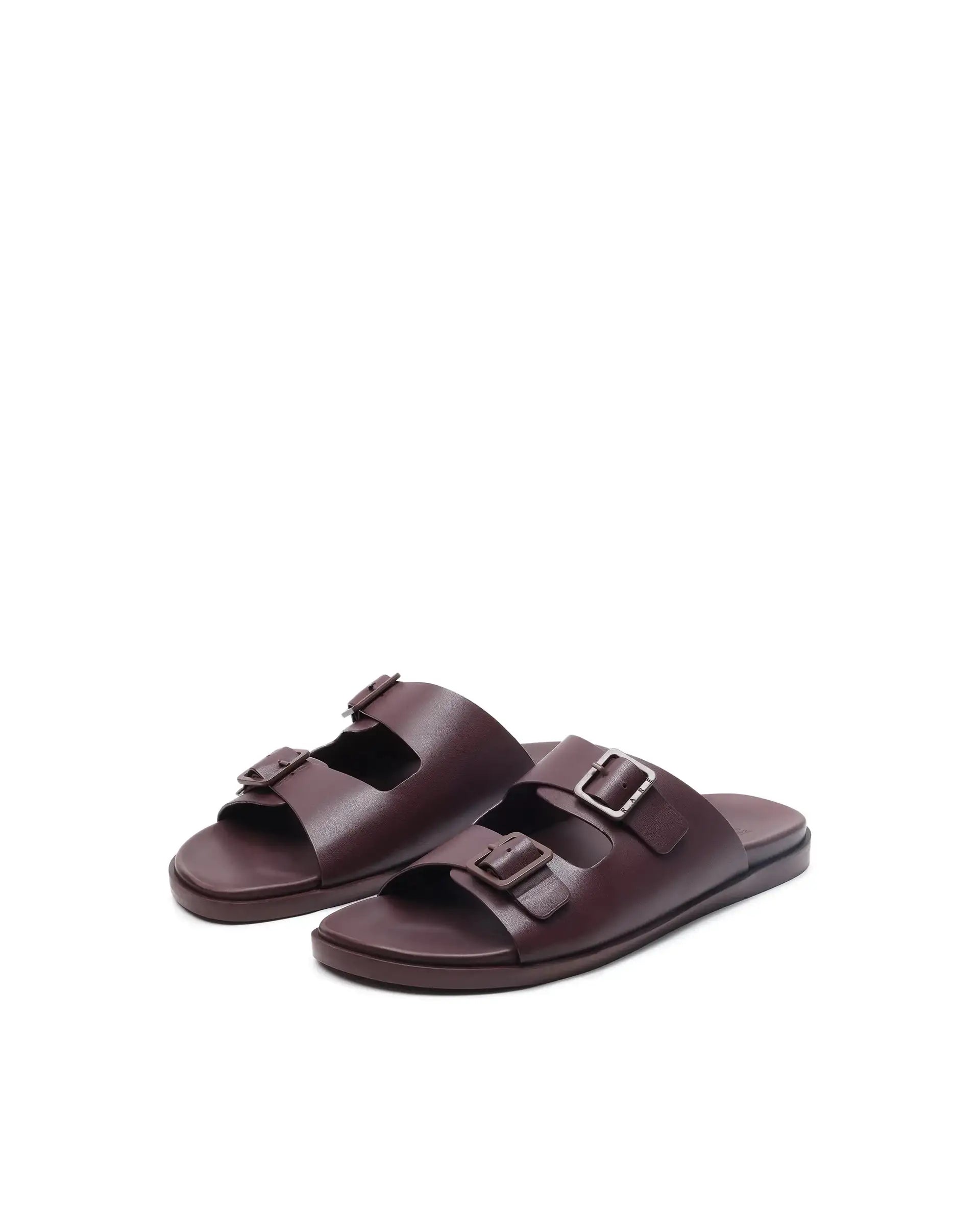 Rare Rabbit Men's Raro Bordo Leather Slip-On Closure Sandal