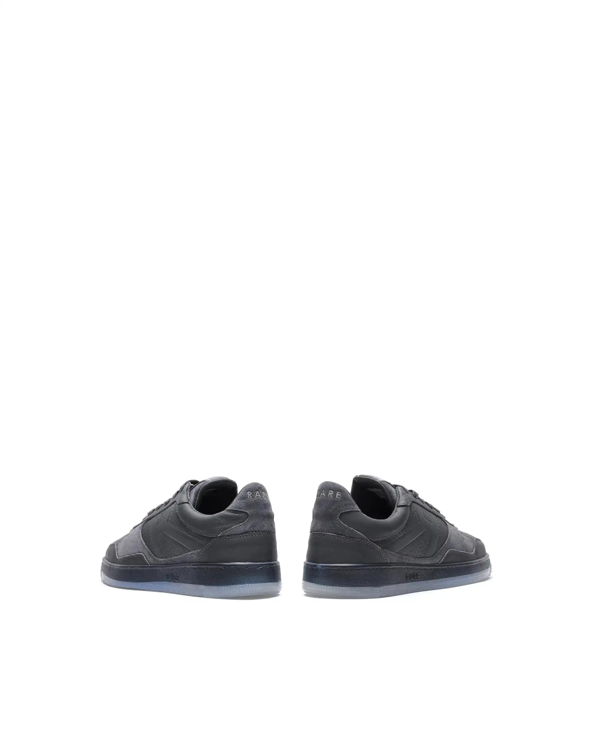 Rare Rabbit Men's Reven Dark Grey Lace-Up Closure Leather Sneaker