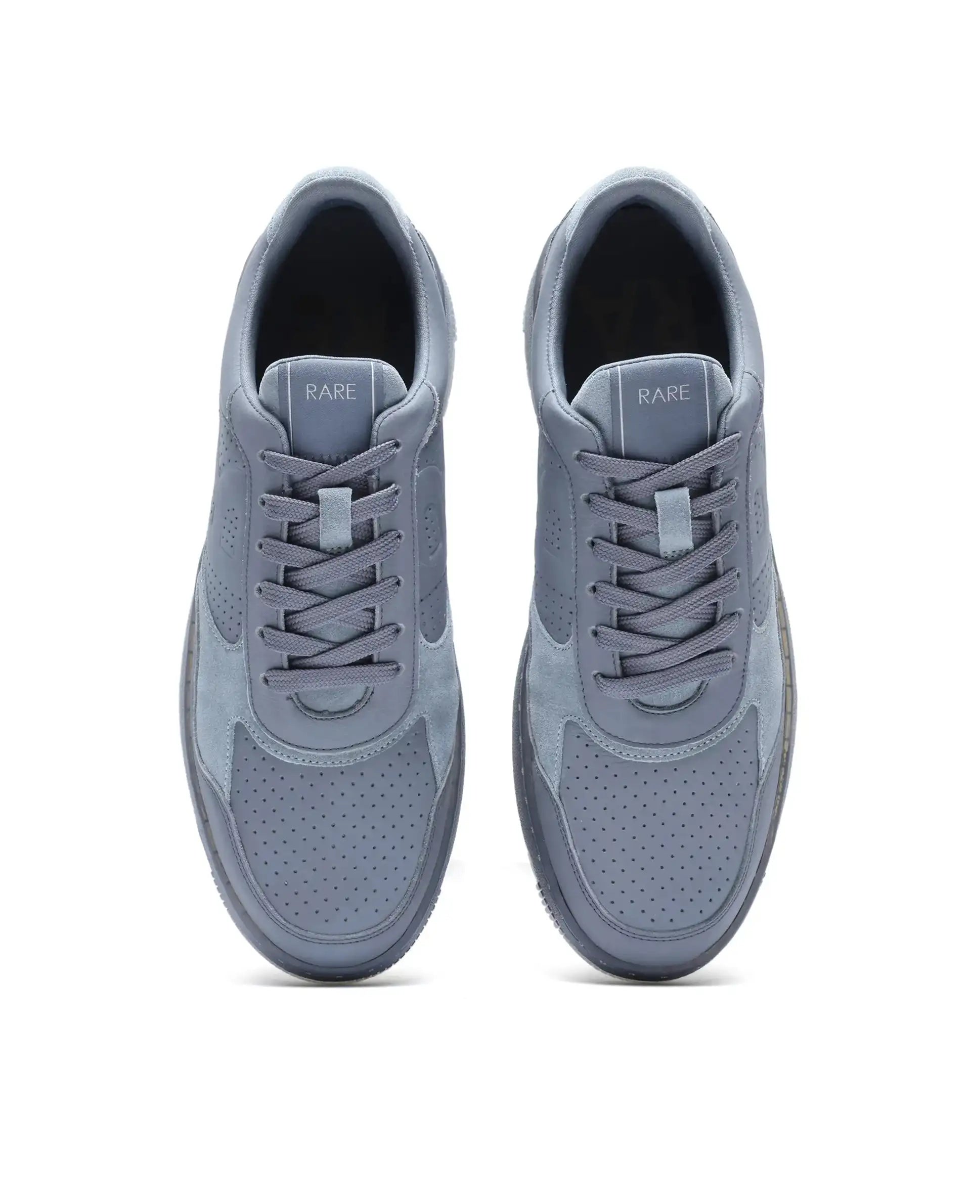 Rare Rabbit Men's Reven Grey Lace-Up Closure Leather Sneaker