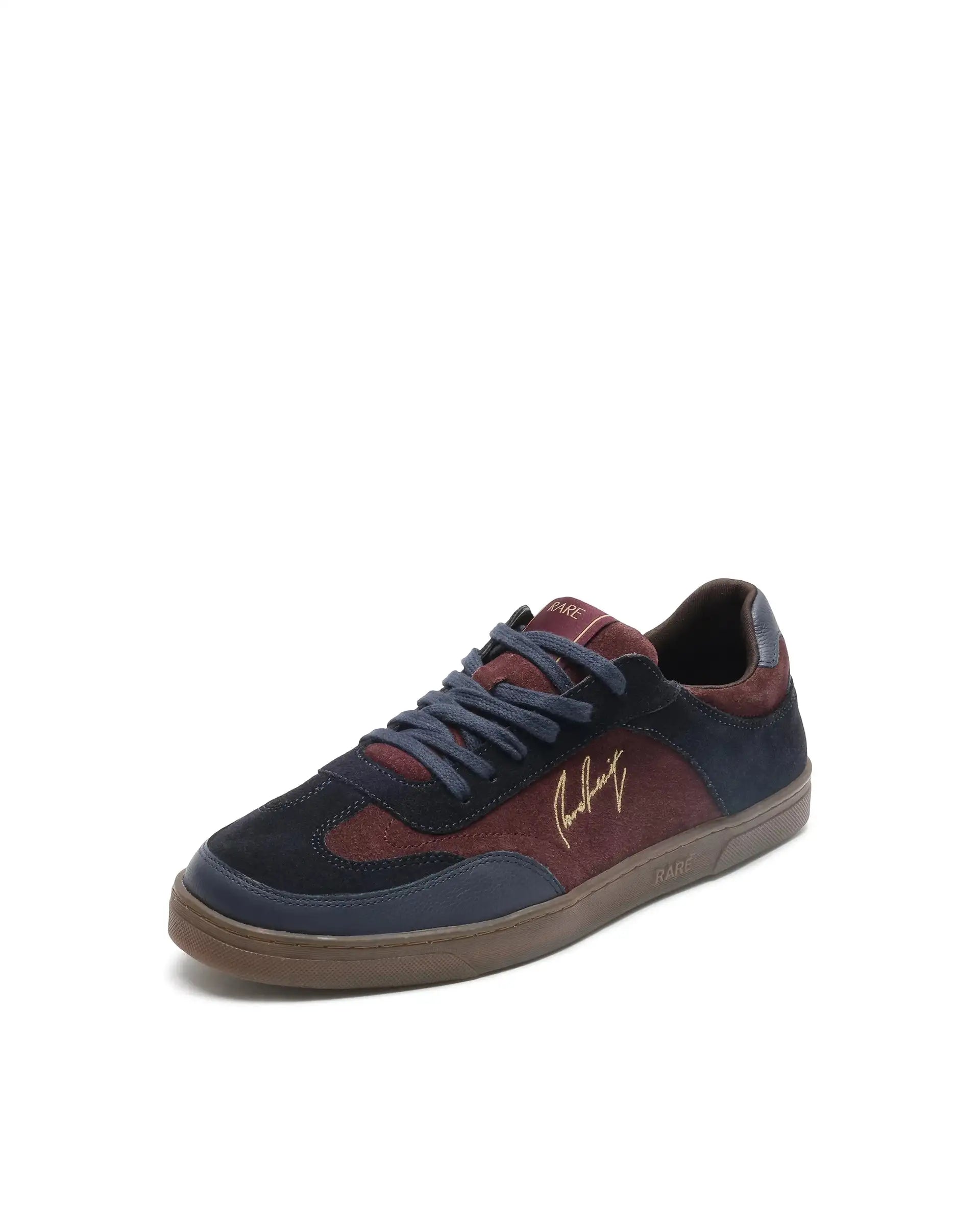 Rare Rabbit Men's Rex Brown Leather Lace-Up Closure Sneaker