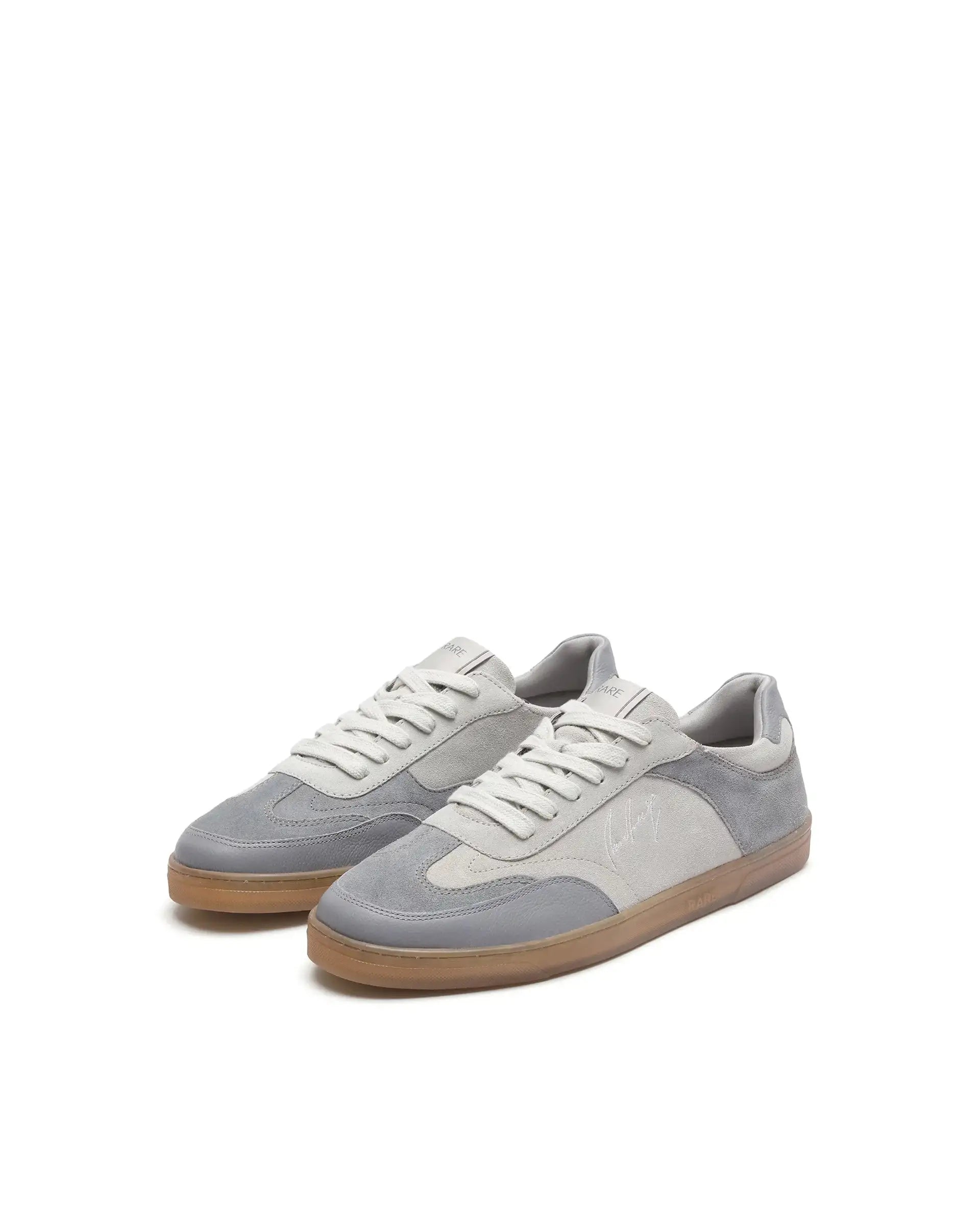 Rare Rabbit Men's Rex Grey Leather Lace-Up Closure Sneaker