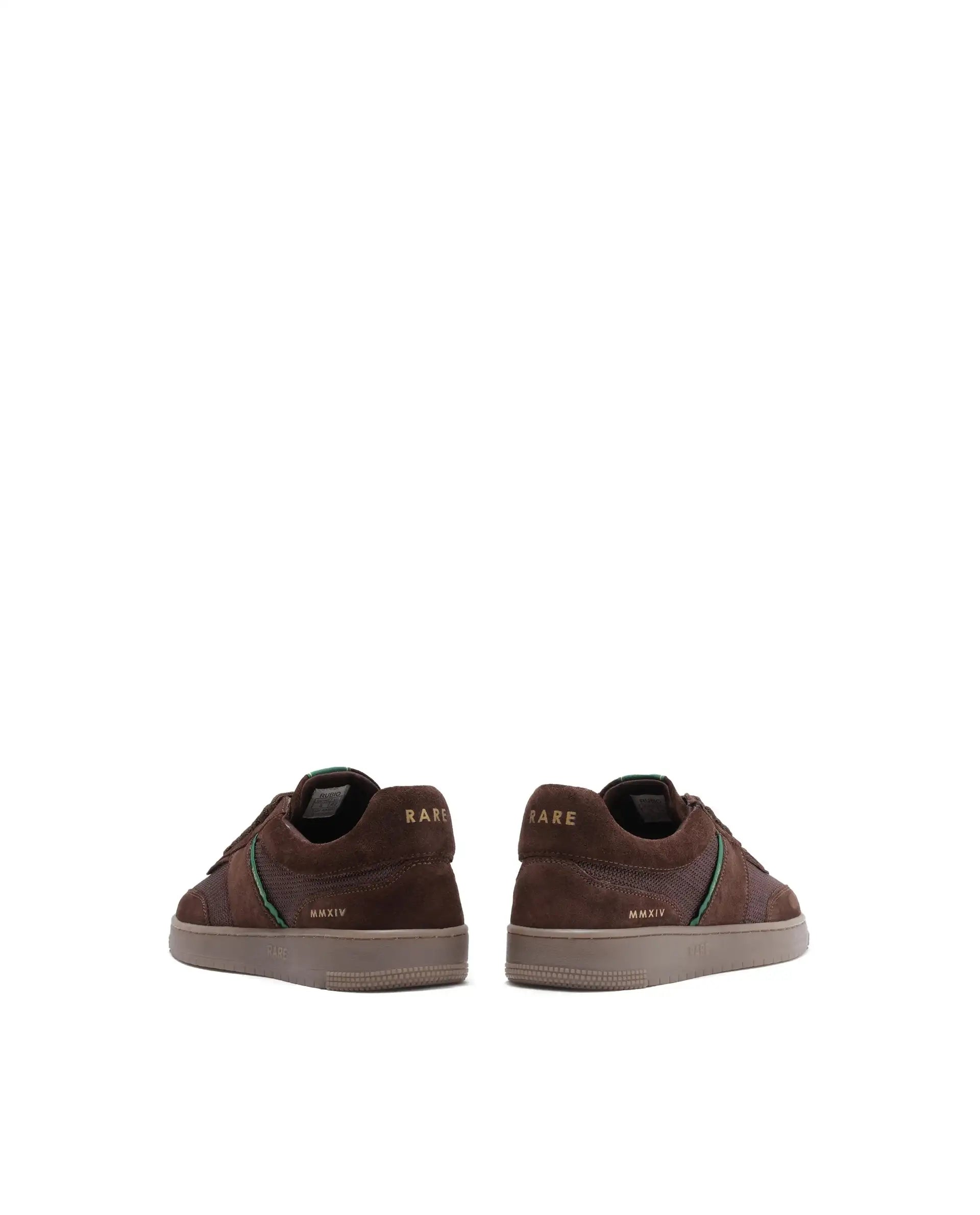 Rare Rabbit Men's Rubio Dark Brown Premium Suede, Leather And Mesh Upper Round Toe Low-Top Lace-Up Sneaker Shoes