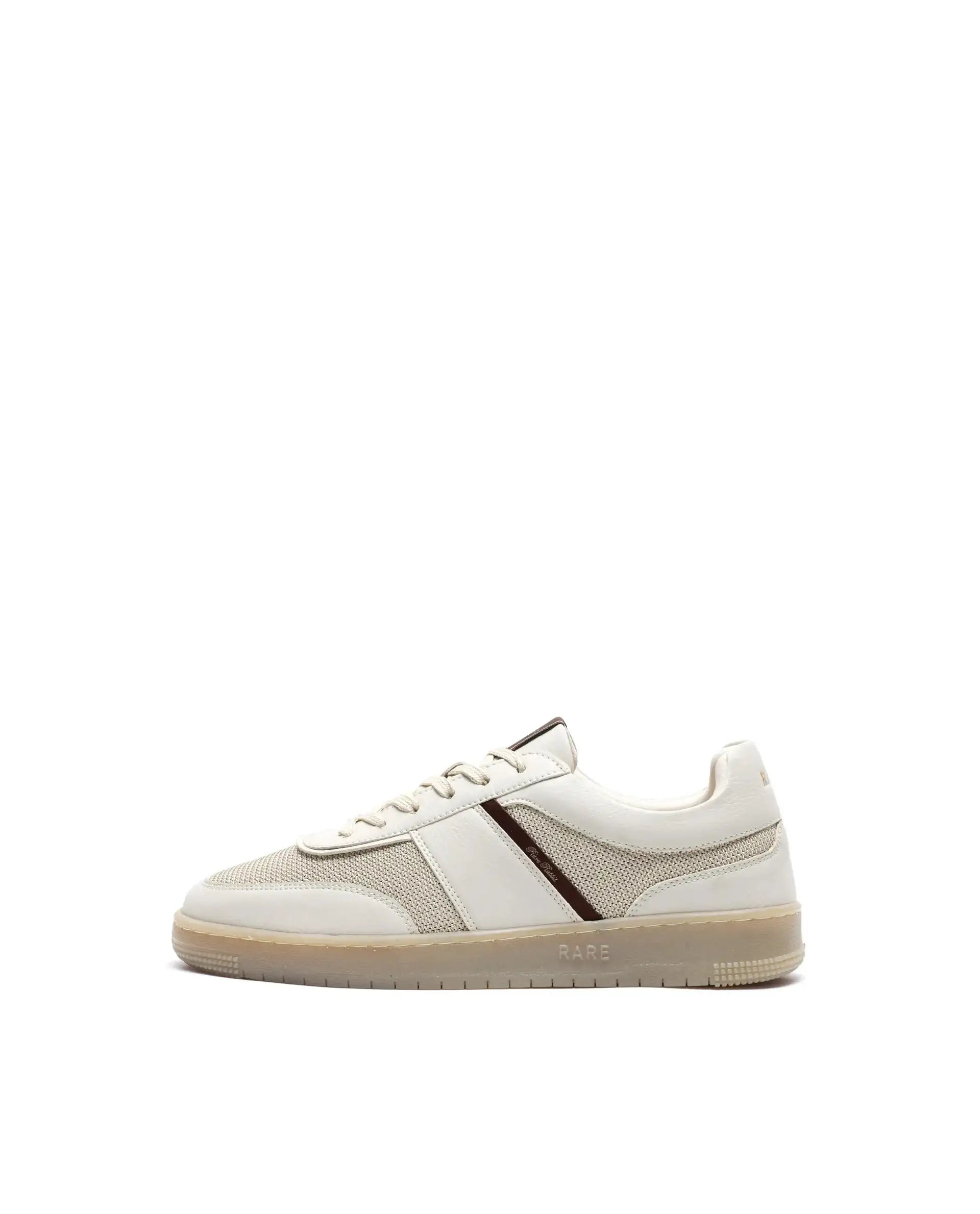 Rare Rabbit Men's Rubo Beige Micro Leather Sneaker