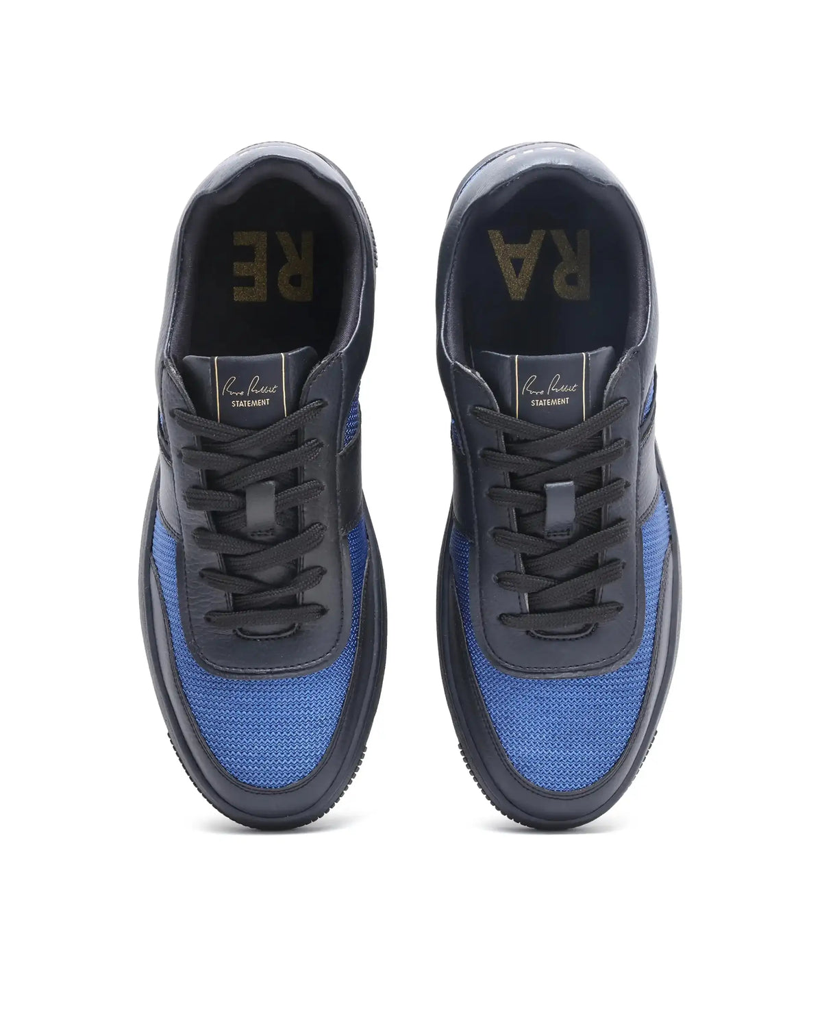 Rare Rabbit Men's Rubo Blue Micro Leather Sneaker