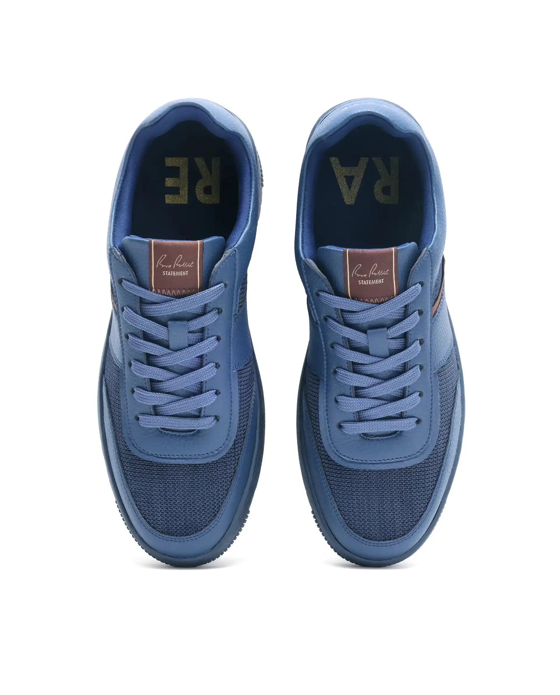 Rare Rabbit Men's Rubo Navy Micro Leather Sneaker