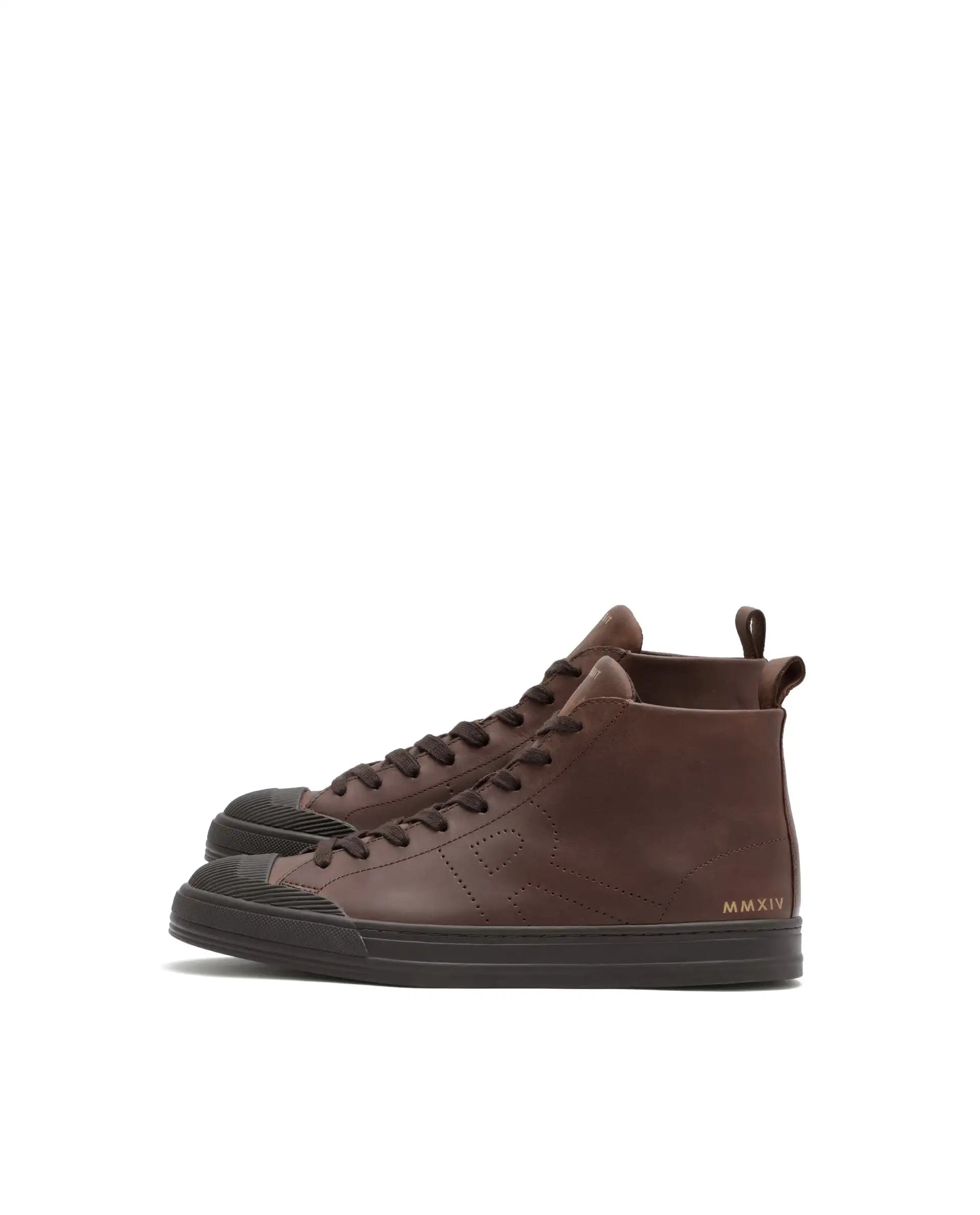 Rare Rabbit Men's Sauroil Hi Pro Brown High Top Lace Up Premium Oil Pull-Up Leather Sneaker