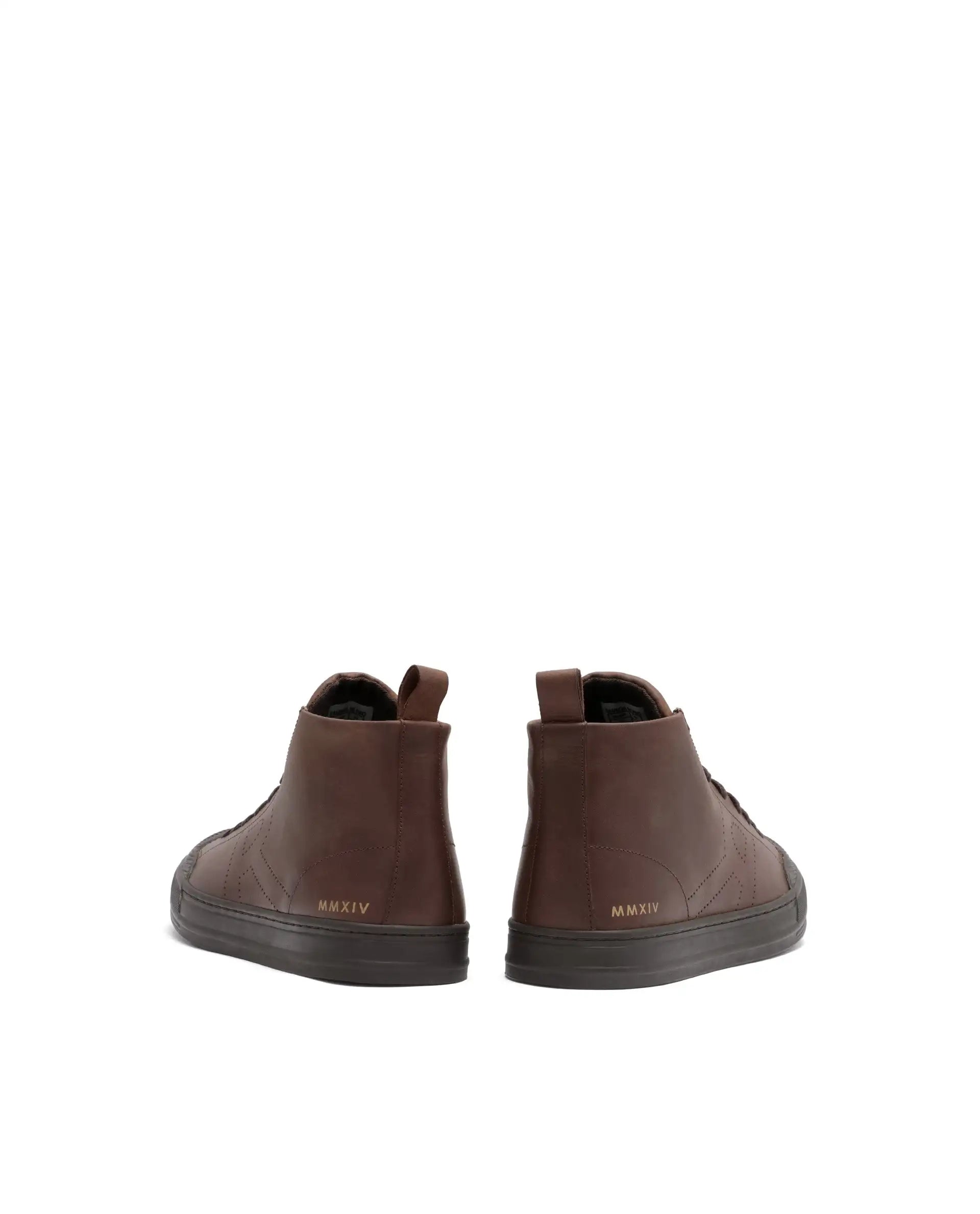Rare Rabbit Men's Sauroil Hi Pro Brown High Top Lace Up Premium Oil Pull-Up Leather Sneaker