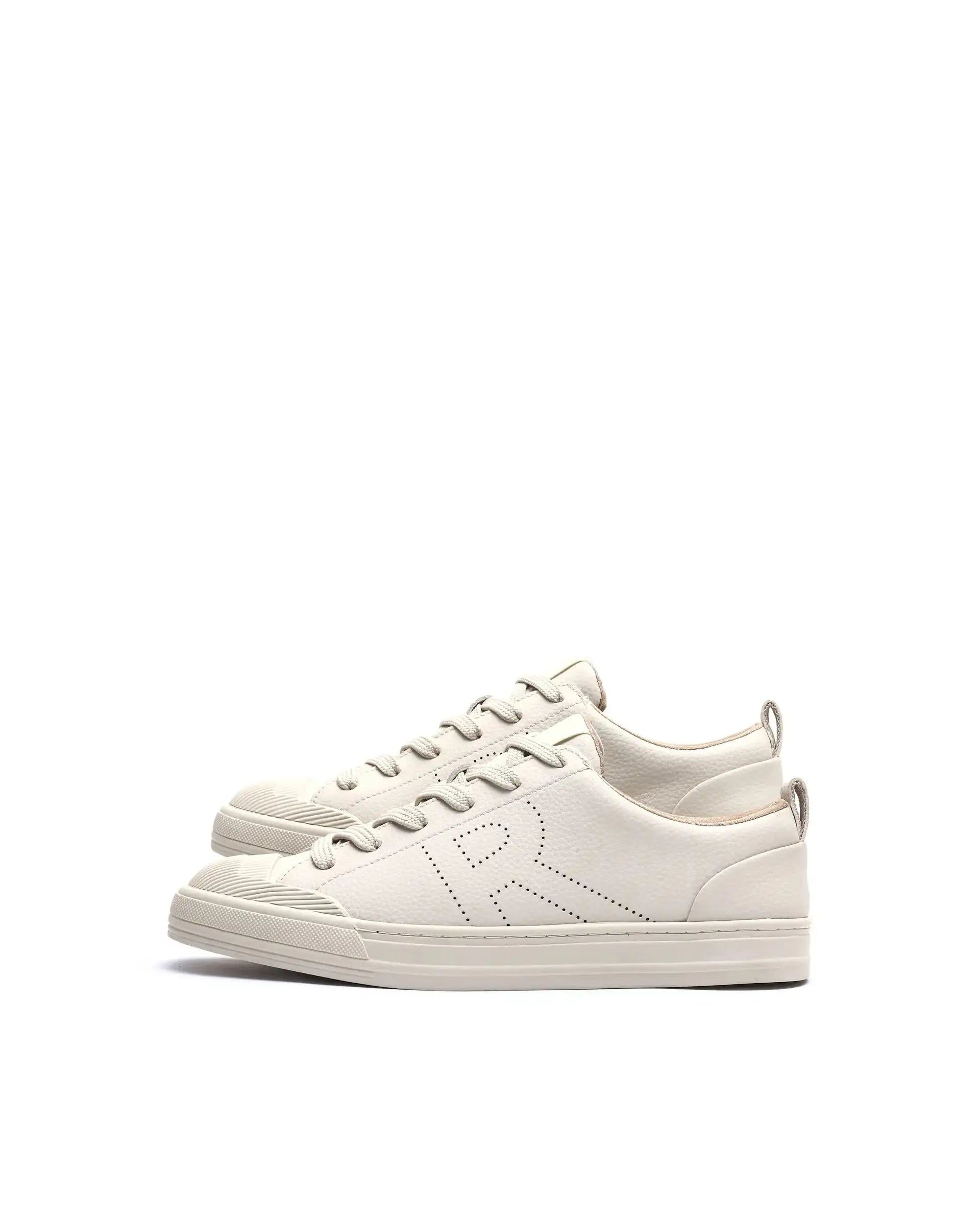Rare Rabbit Men's Sauron 25 Light Beige Micro Leather Sneaker