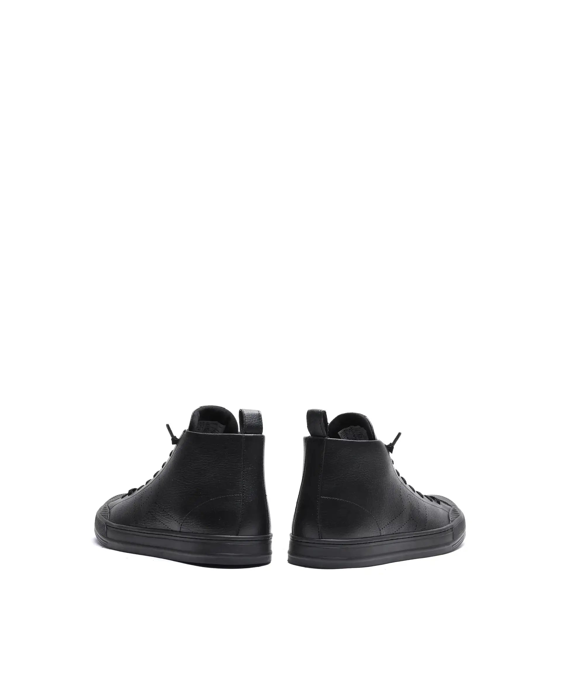 Rare Rabbit Men's Sauron Hi 25 Black Micro Leather Sneaker