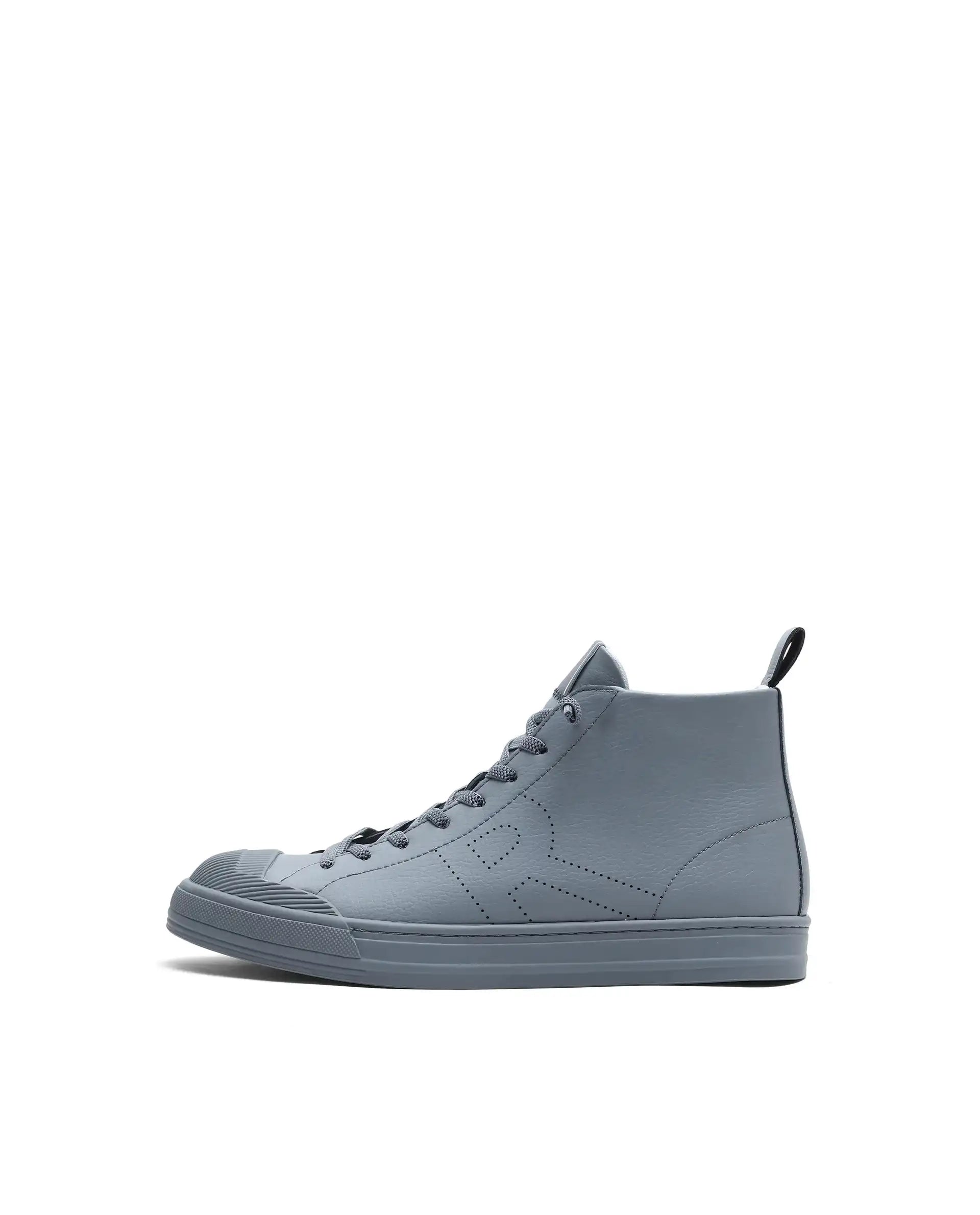 Rare Rabbit Men's Sauron Hi 25 Dark Grey Micro Leather Sneaker