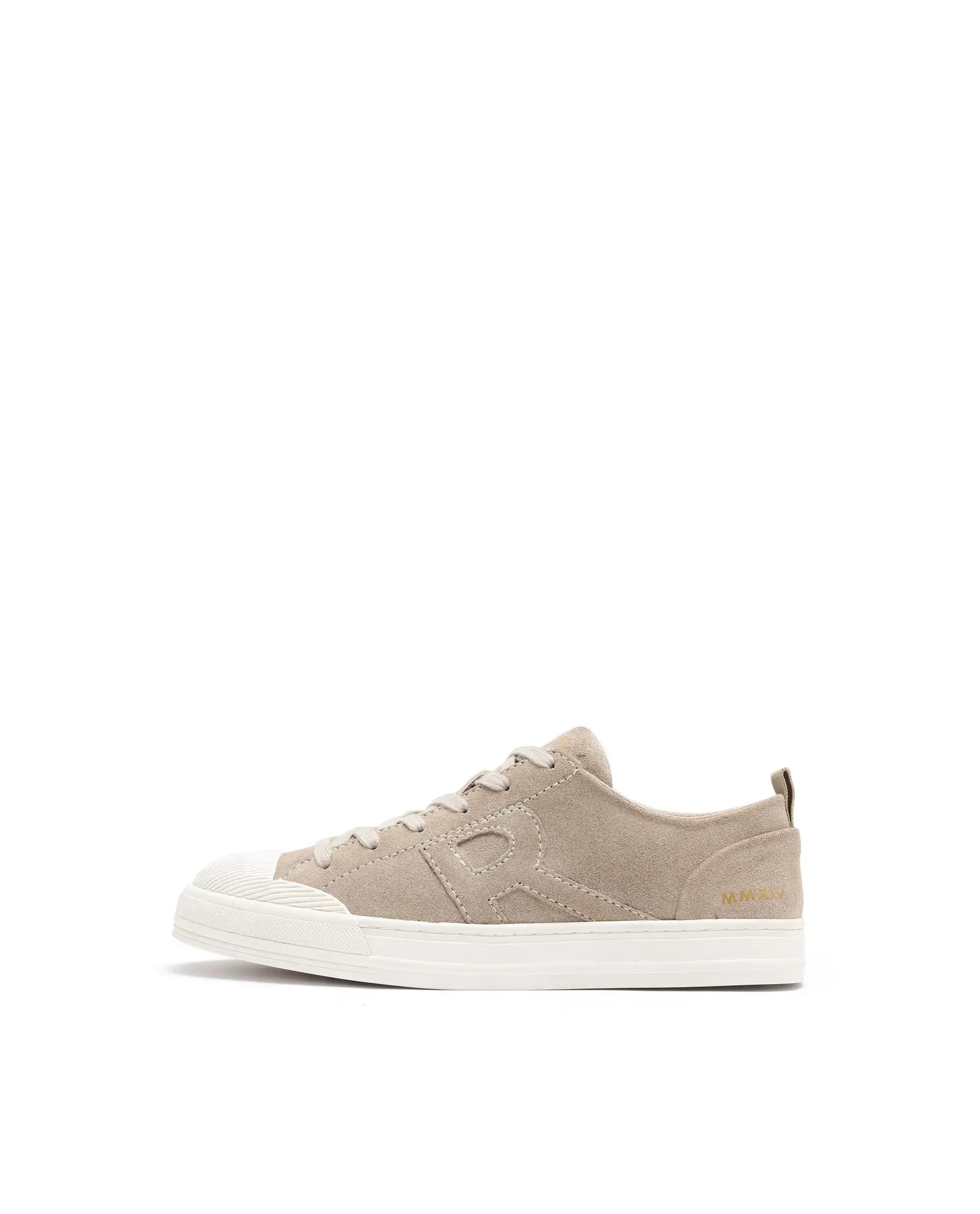 Rare Rabbit Mens Sauron Beige Round Toe Premium Suede Lace Up Low Top Sneaker Shoes