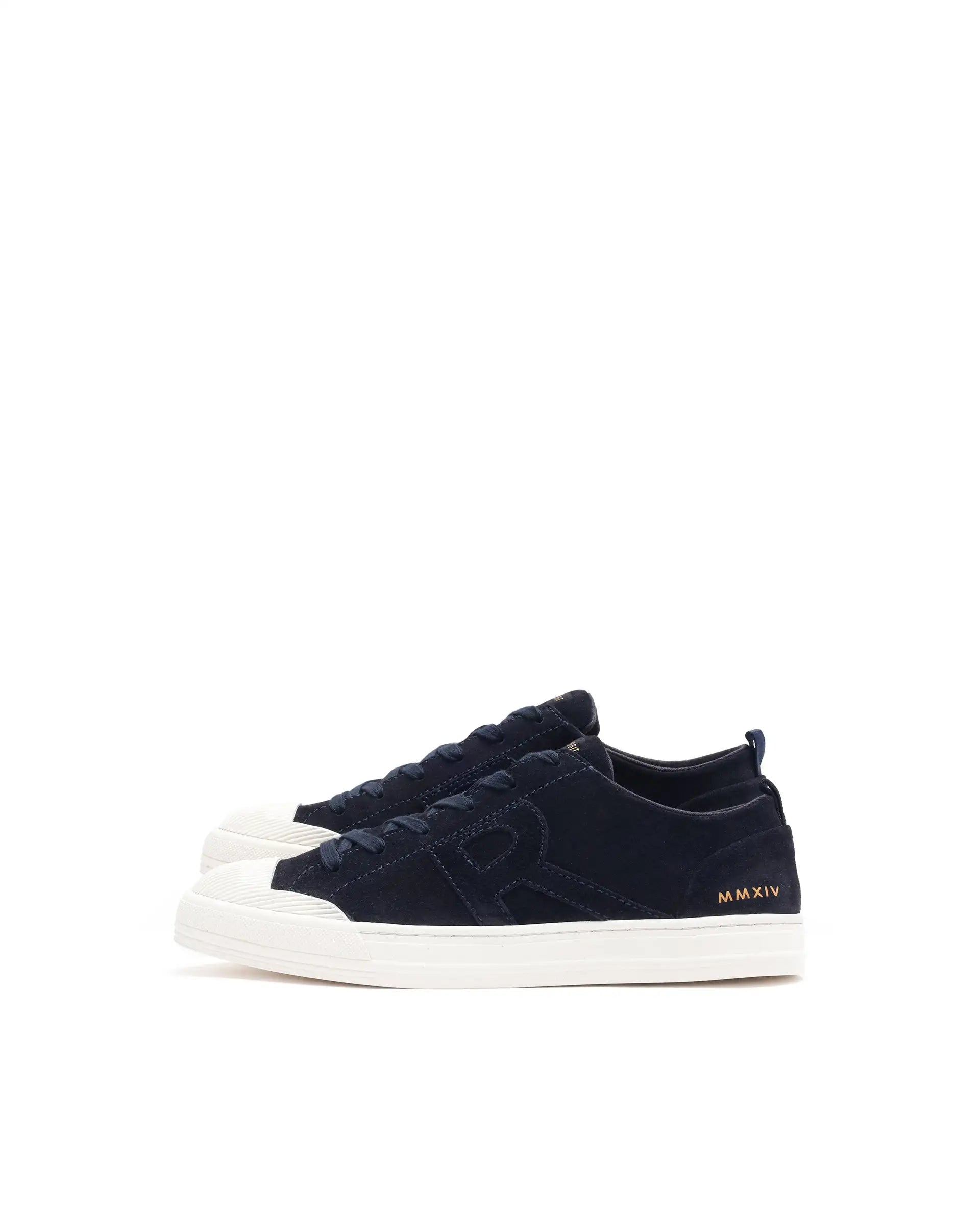 Rare Rabbit Mens Sauron Navy Round Toe Premium Suede Lace Up Low Top Sneaker Shoes